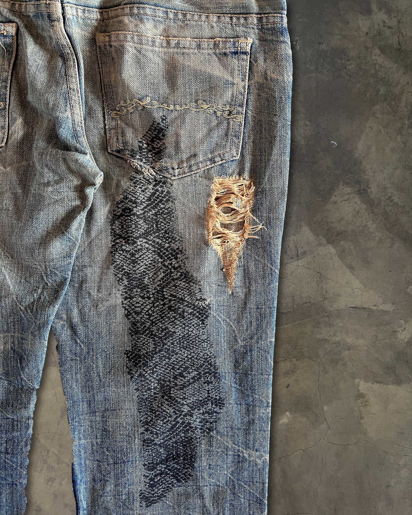 MIDAS HONEYCOMB SNAKE PRINT DENIM