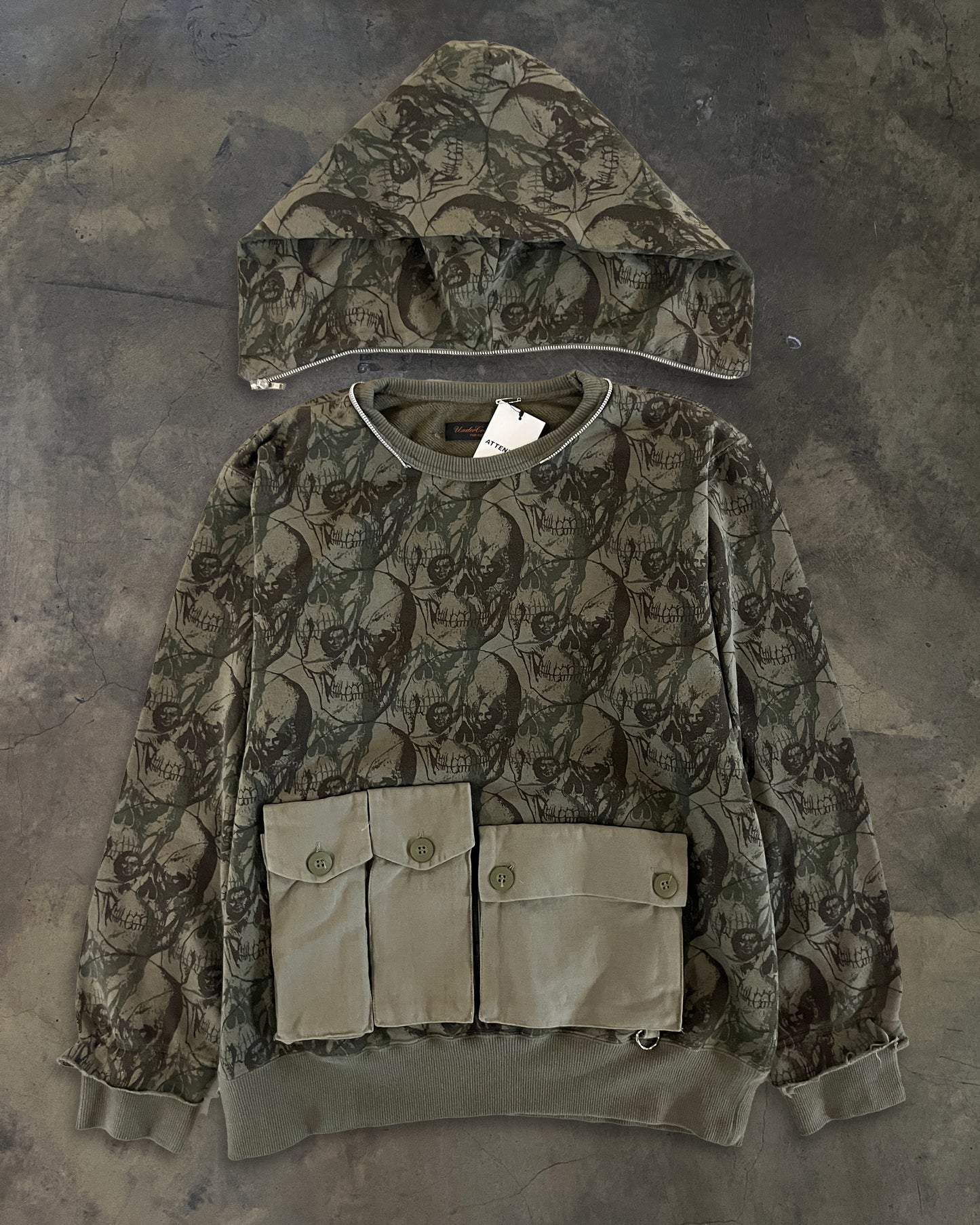UNDERCOVER AW2003 "PAPERDOLL" BUSH/OSAMA CAMO HOODIE