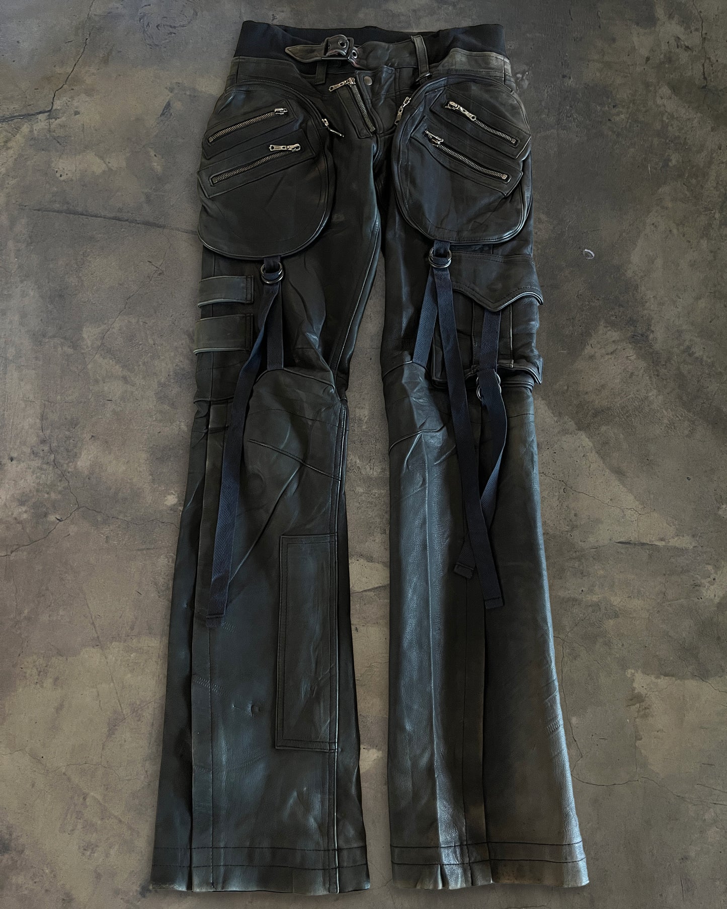 YASUYUKI ISHII GOAT LEATHER GUNSLINGER PANTS