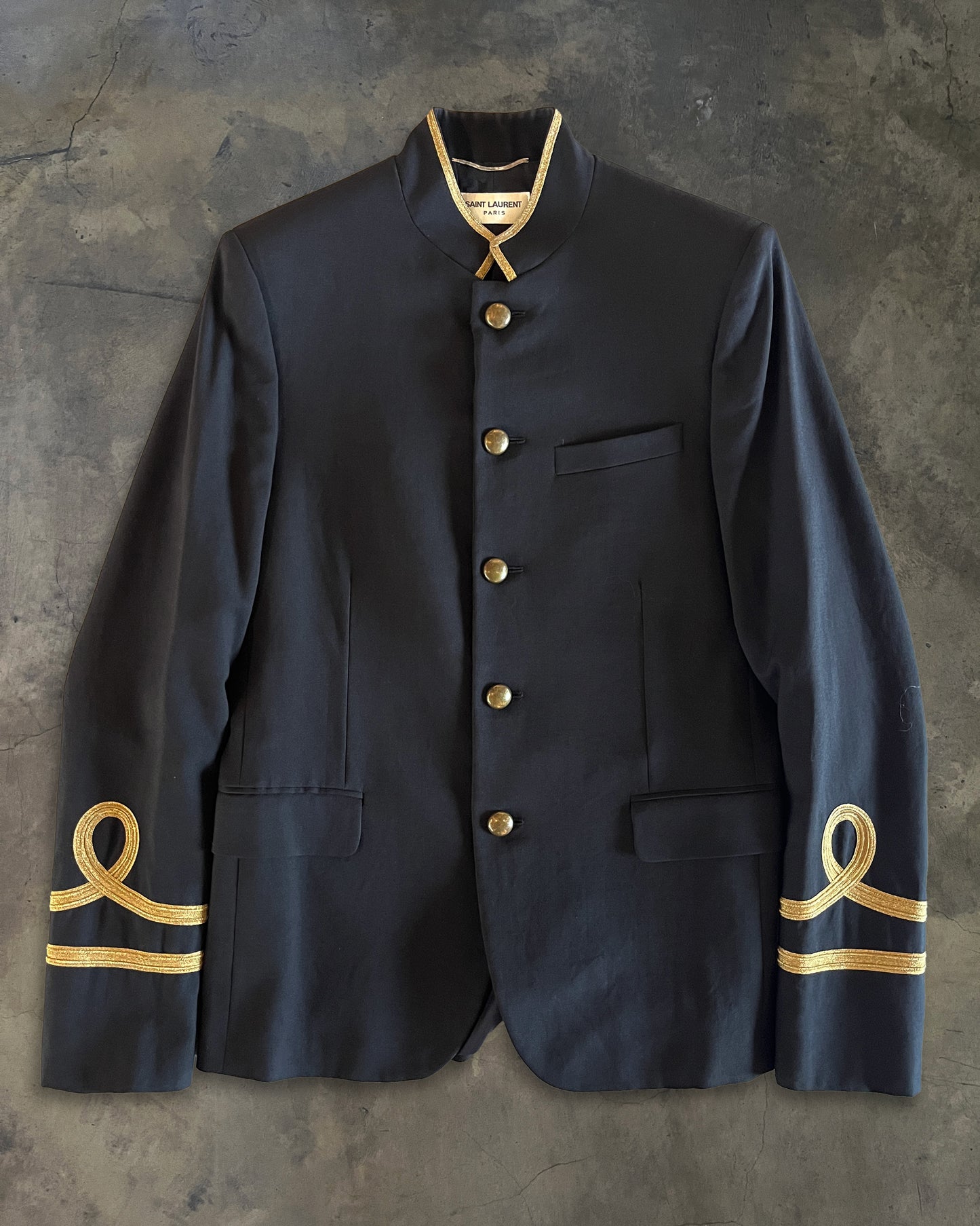 SAINT LAURENT SS2015 GOLDEN LINE CHINESE TUNIC JACKET