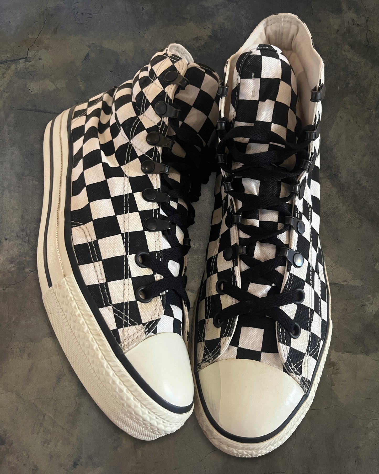 NUMBER NINE AW2007 "LOVE, GOD, MURDER" CHECKERED HI TOP