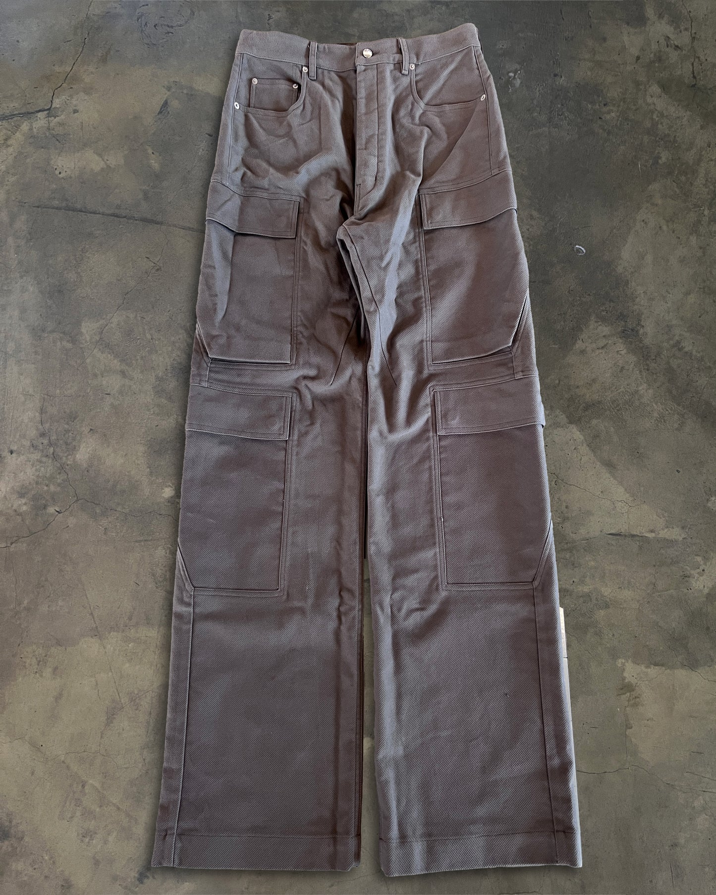 RICK OWENS FW2025 "CONCORDIANS" DUST DOUBLE CARGO PANTS