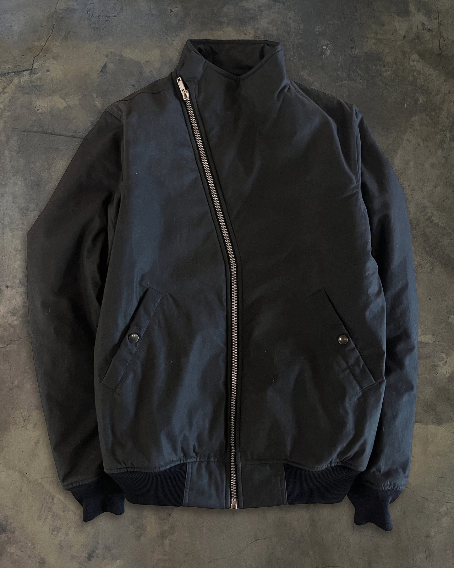 RICK OWENS ASYMETTRICAL ZIP BOMBER