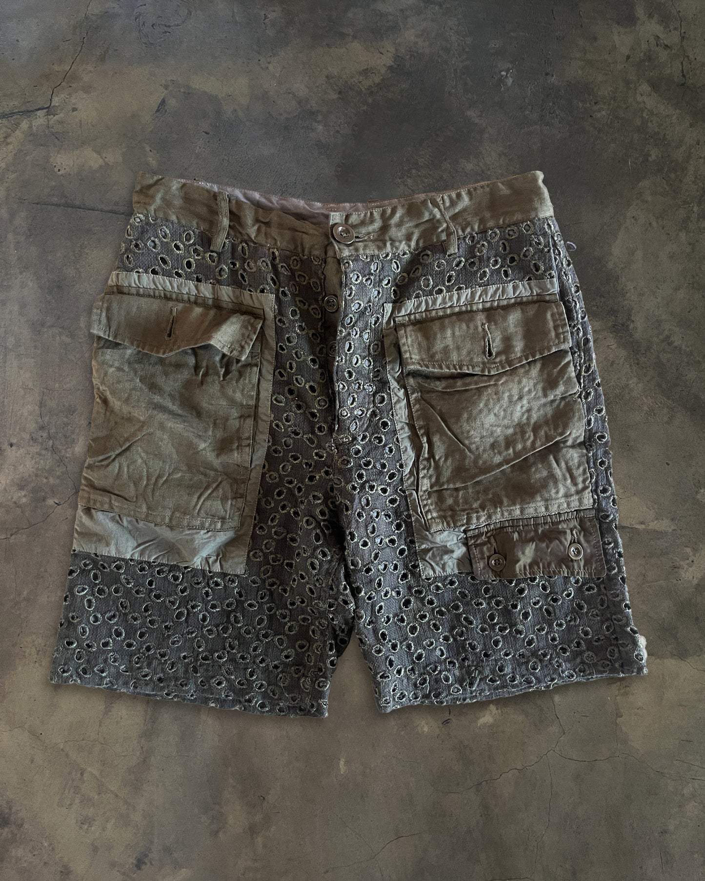 DIET BUTCHER SLIM SKIN LAZER CUT PAISLEY SHORTS
