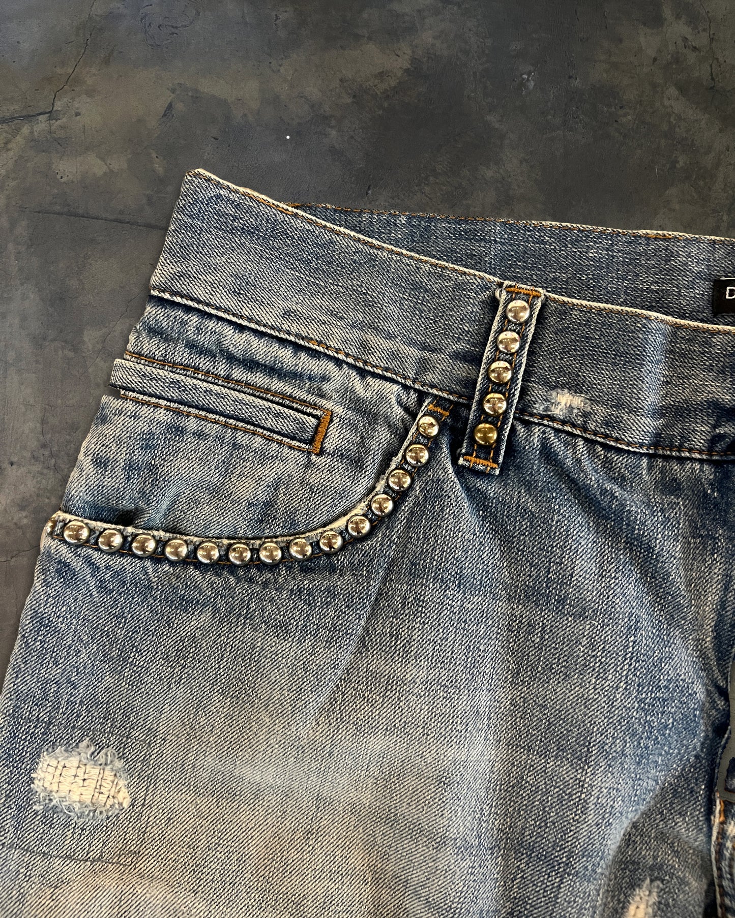 DOLCE GABBANA 2000'S STUDDED JEANS