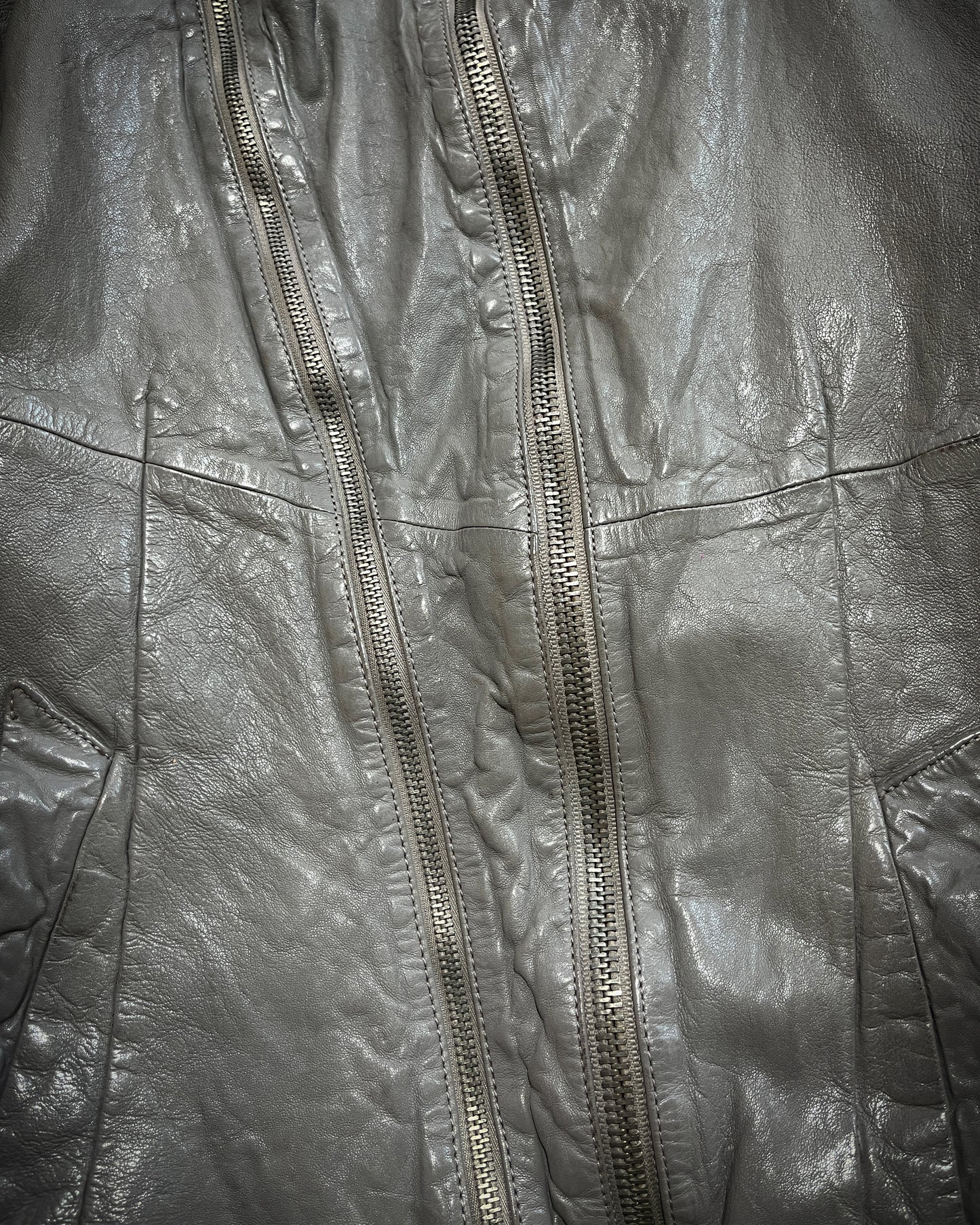 EMPORIO ARMANI SS2012 ASYMMETRICAL LAMBSKIN JACKET
