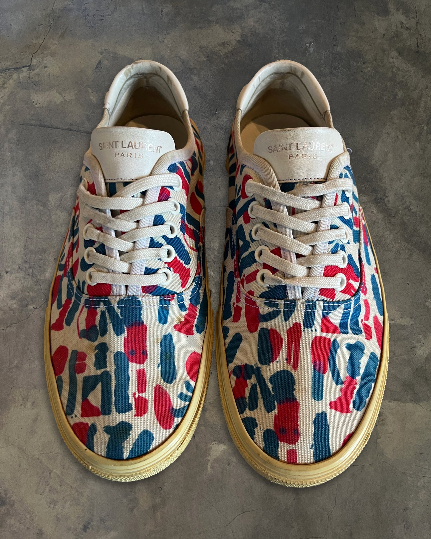 SAINT LAURENT X MATT CONNORS PRINTED CANVAS SKATE SNEAKERS