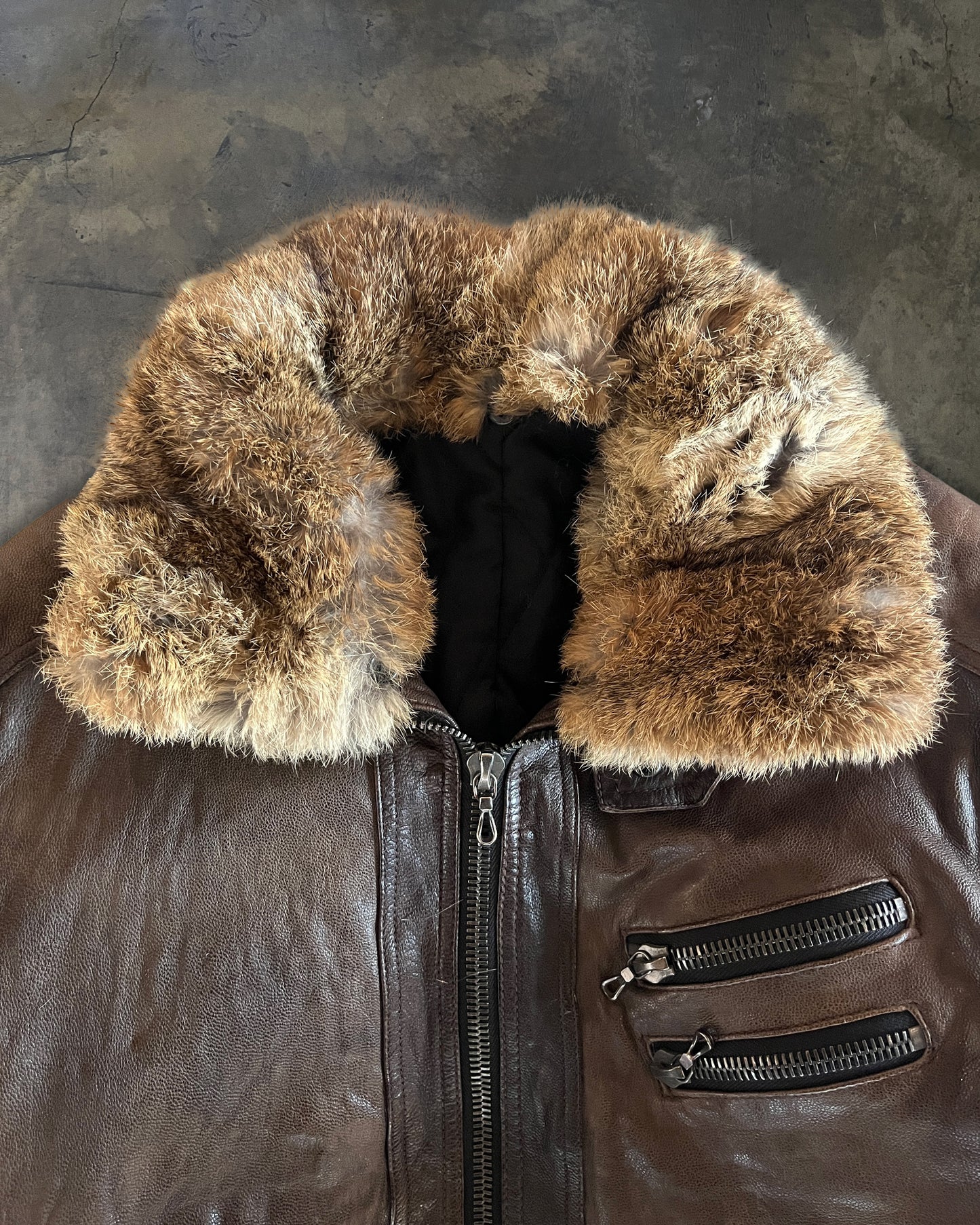 SHELLAC RABBIT FUR RIDERS JACKET