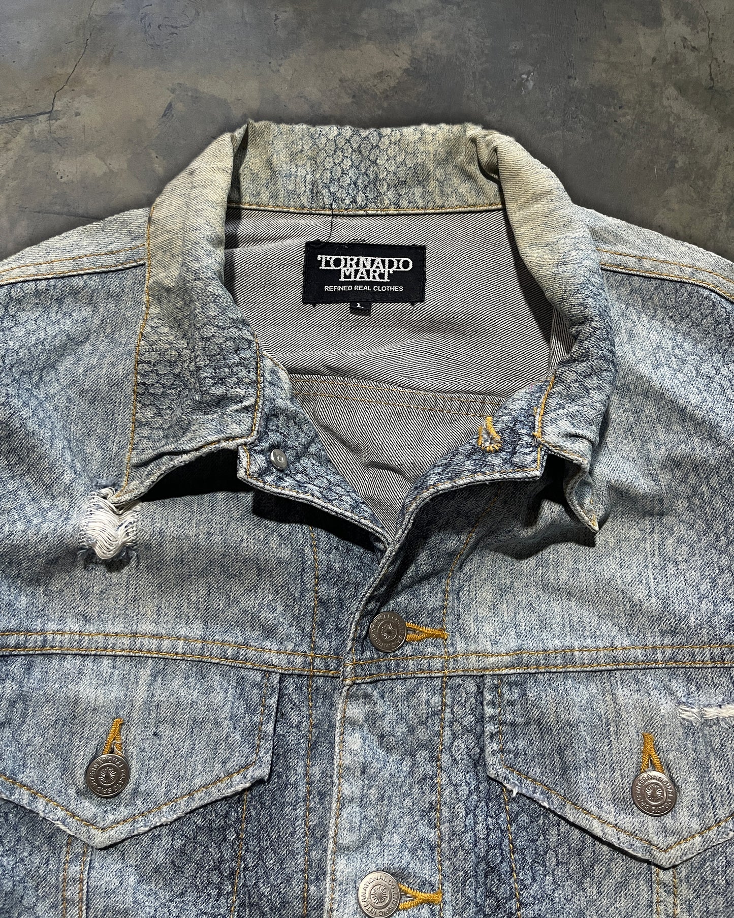 TORNADO MART WAXED SNAKESKIN PRINT JACKET