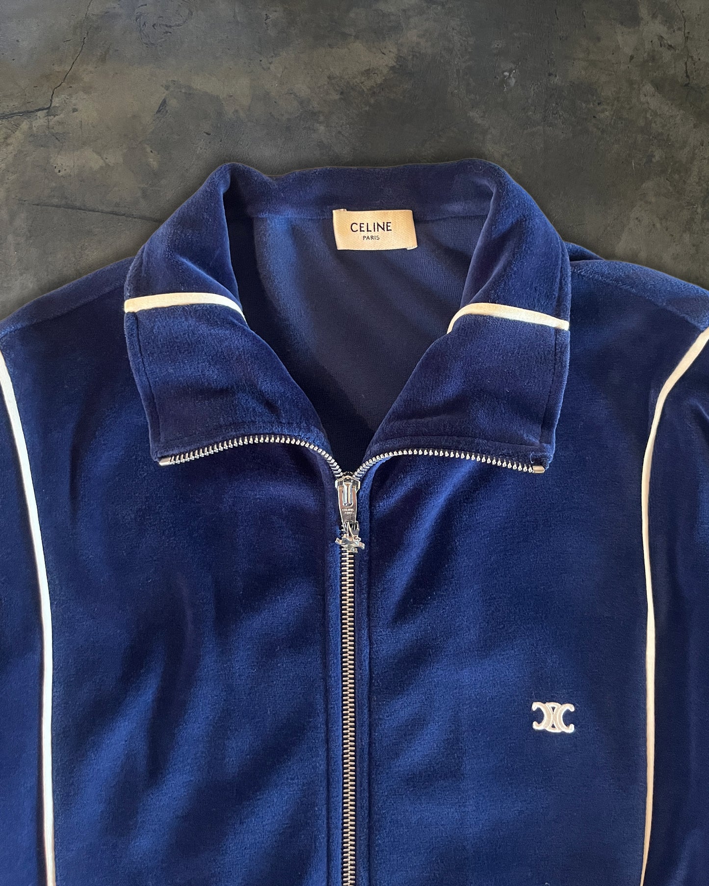 CELINE SS2020 RUNWAY VELOUR TRACK JACKET