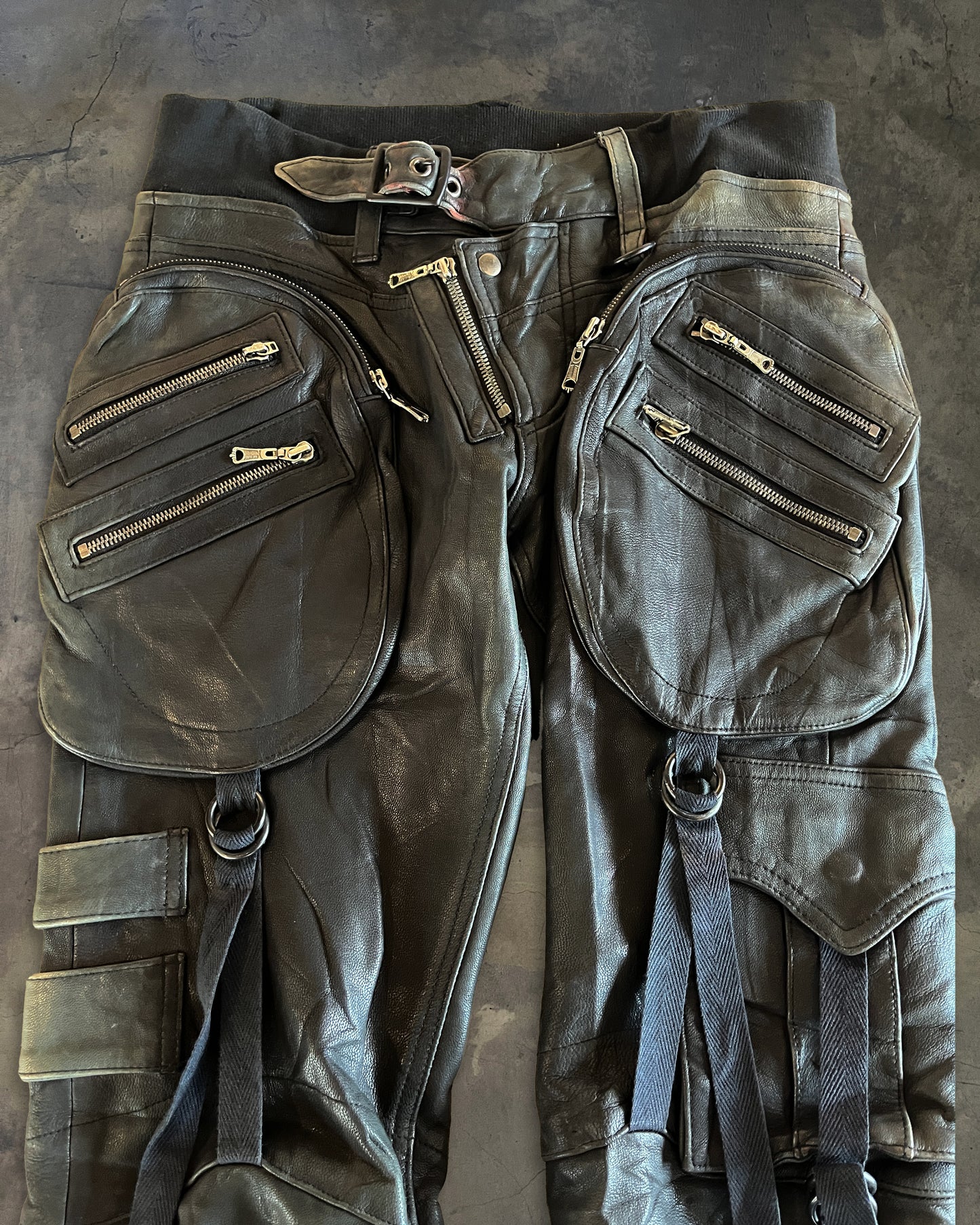 YASUYUKI ISHII GOAT LEATHER GUNSLINGER PANTS
