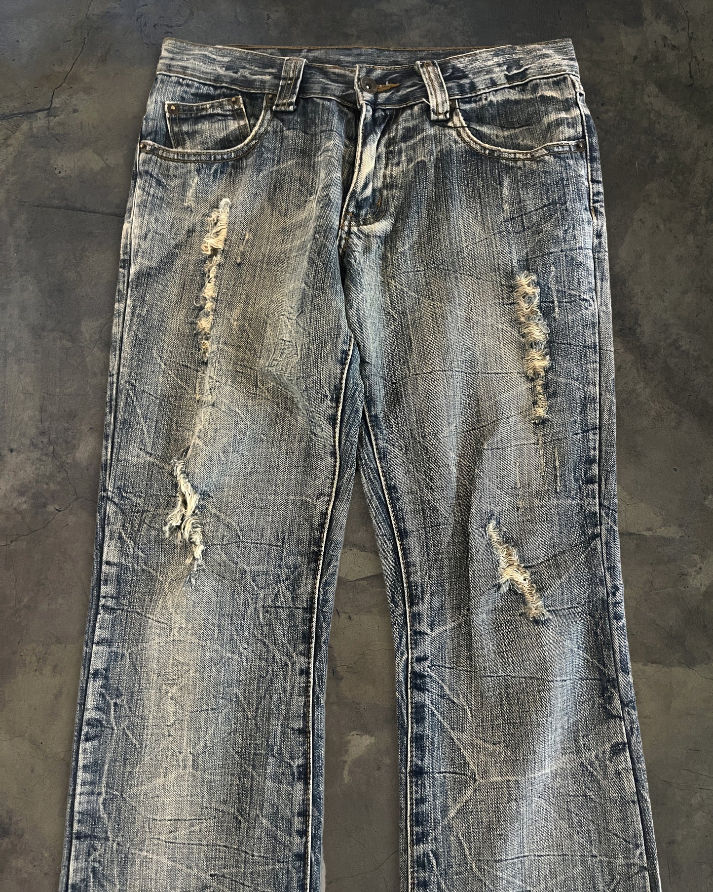 SEMANTIC DESIGN HONEYCOMB FLARED DENIM