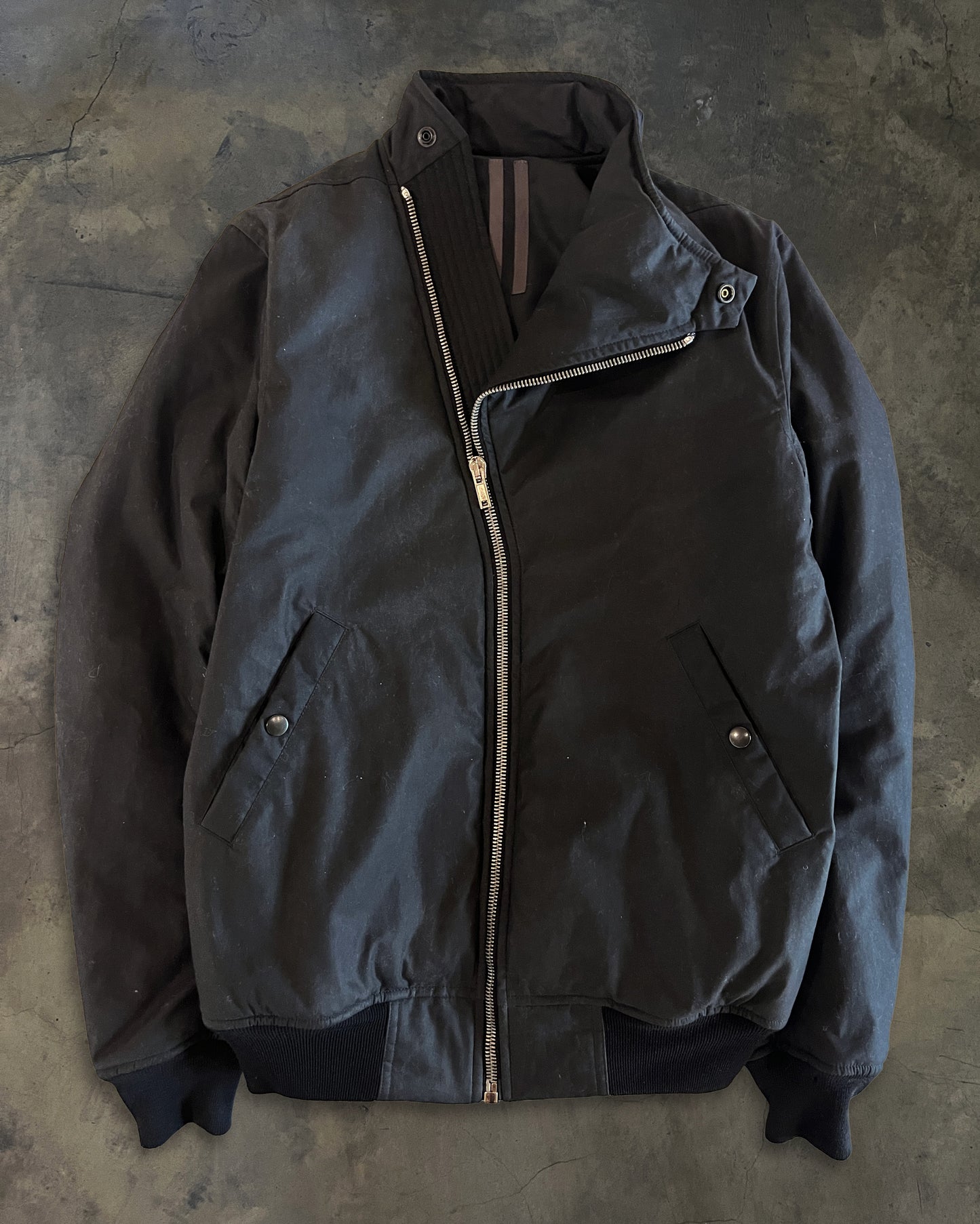 RICK OWENS ASYMETTRICAL ZIP BOMBER