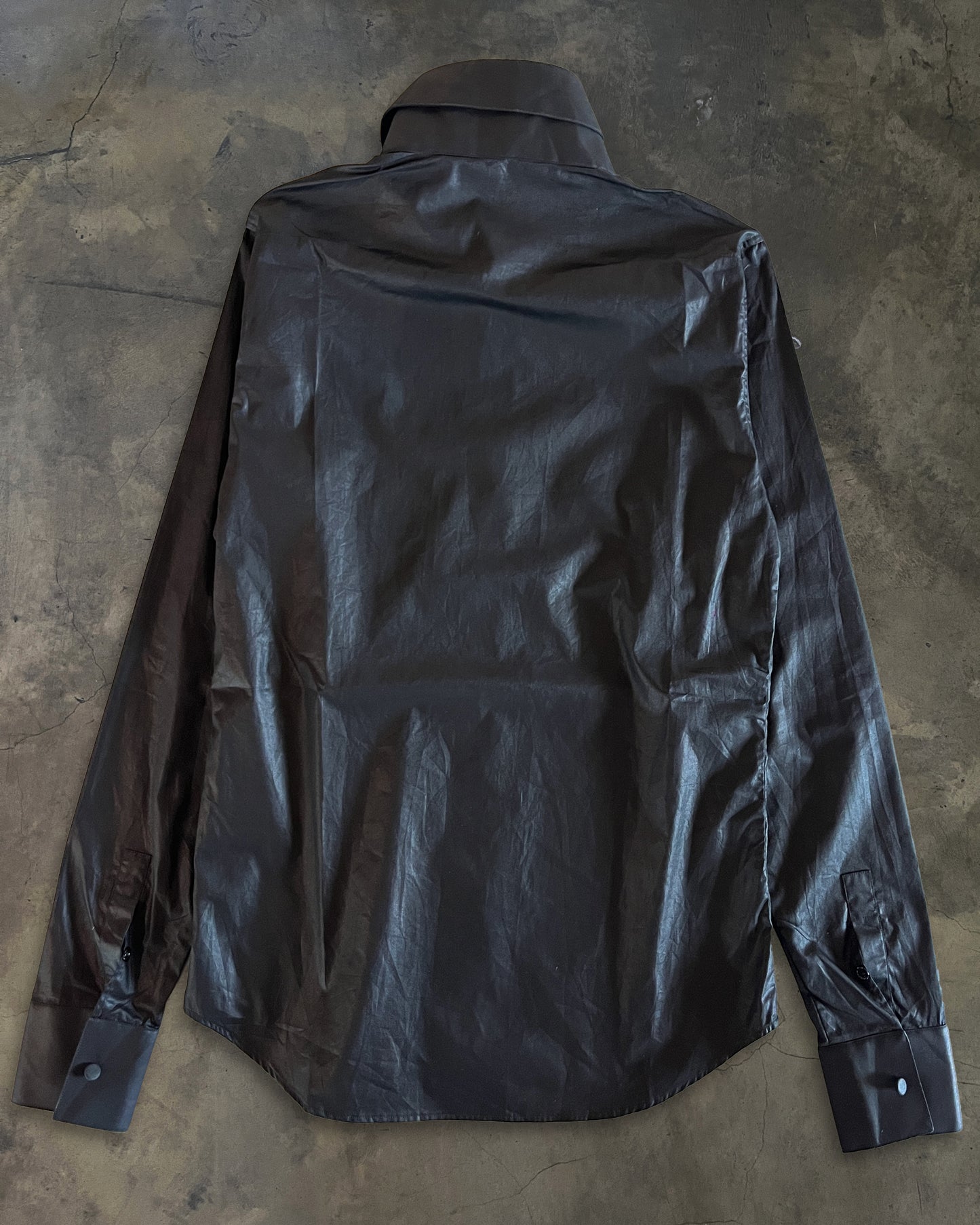 DIOR HOMME AW2008 MANDARIN COLLAR WAXED SHIRT