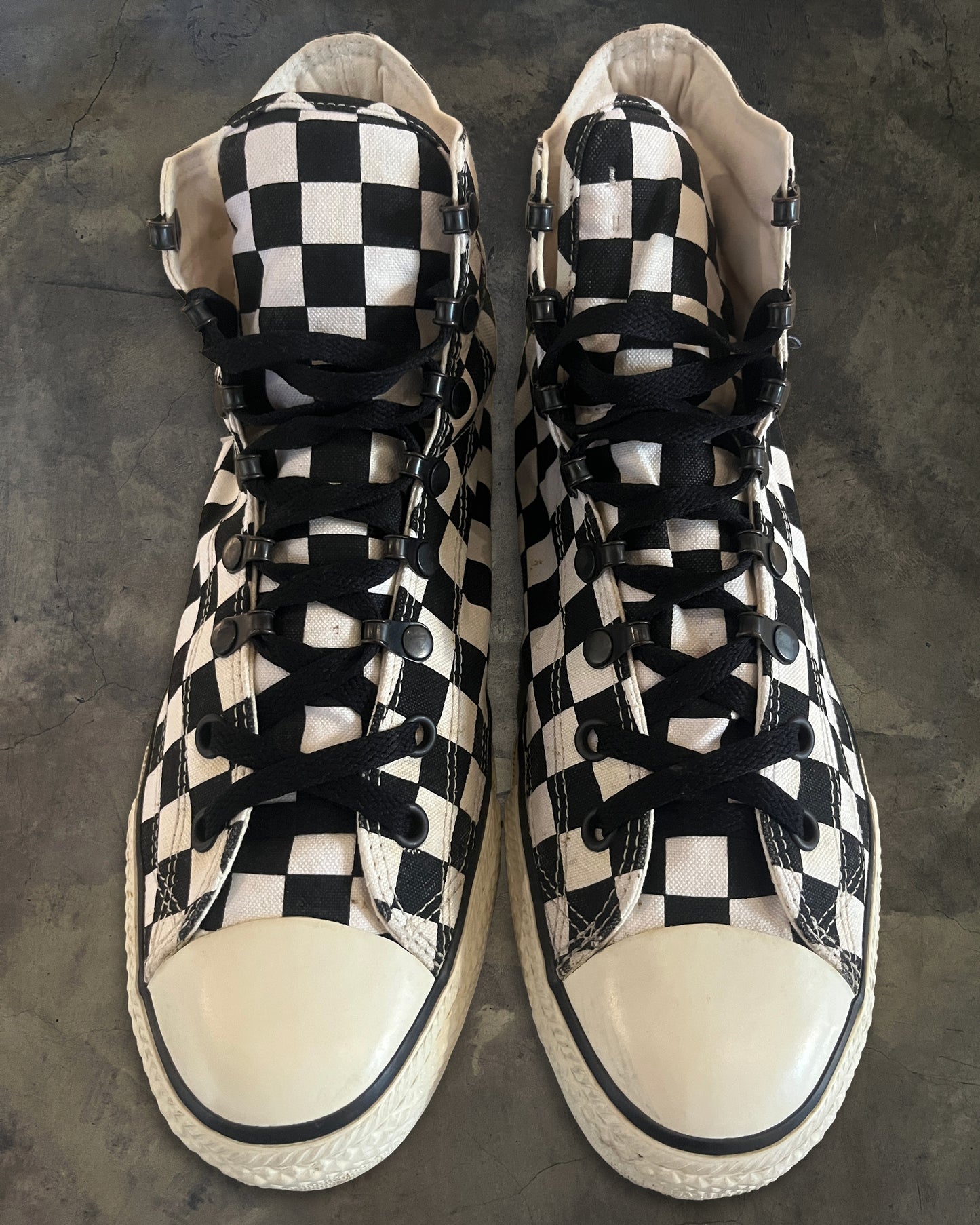 NUMBER NINE AW2007 "LOVE, GOD, MURDER" CHECKERED HI TOP