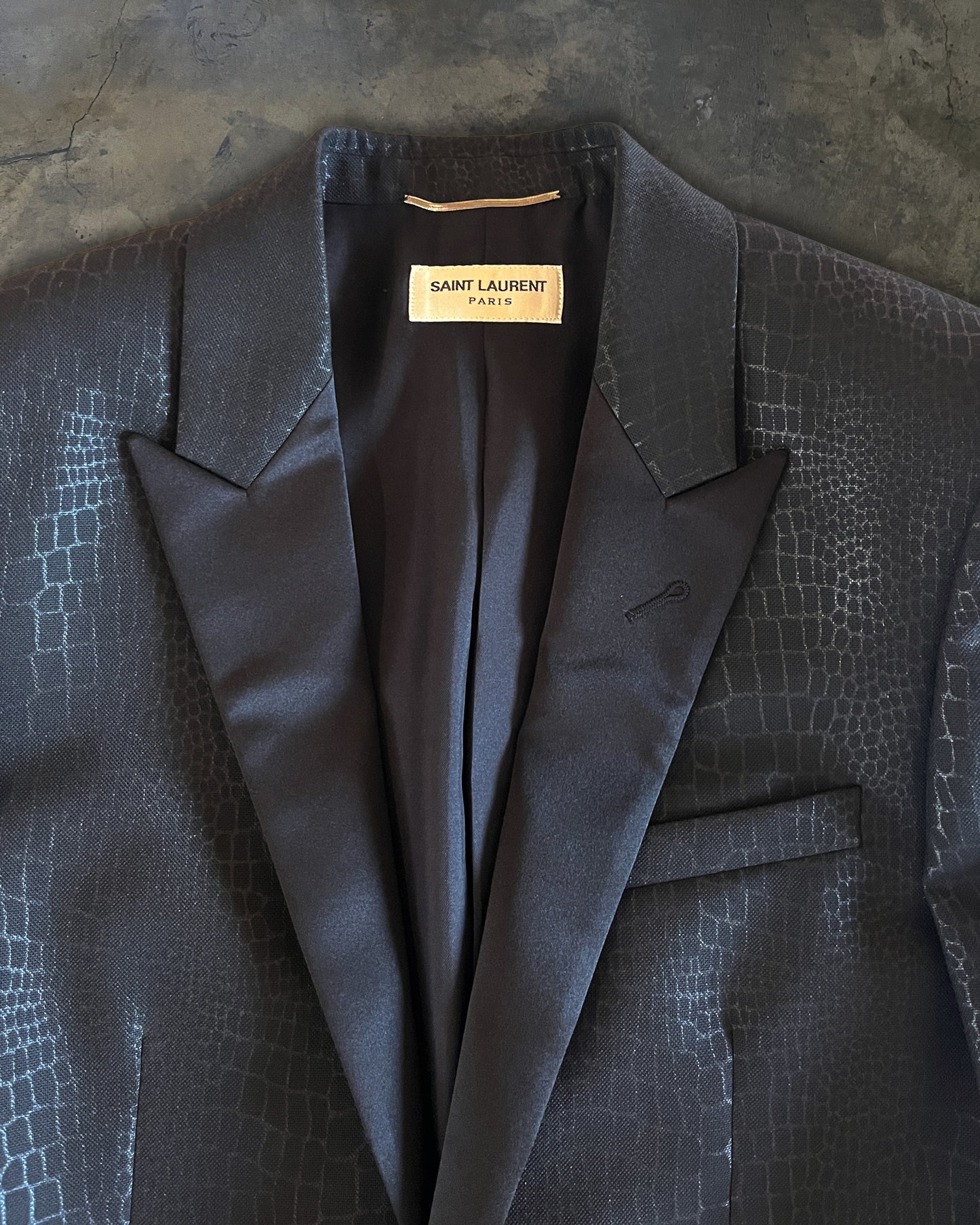 SAINT LAURENT AW2014 CROC PRINT LE SMOKING JACKET