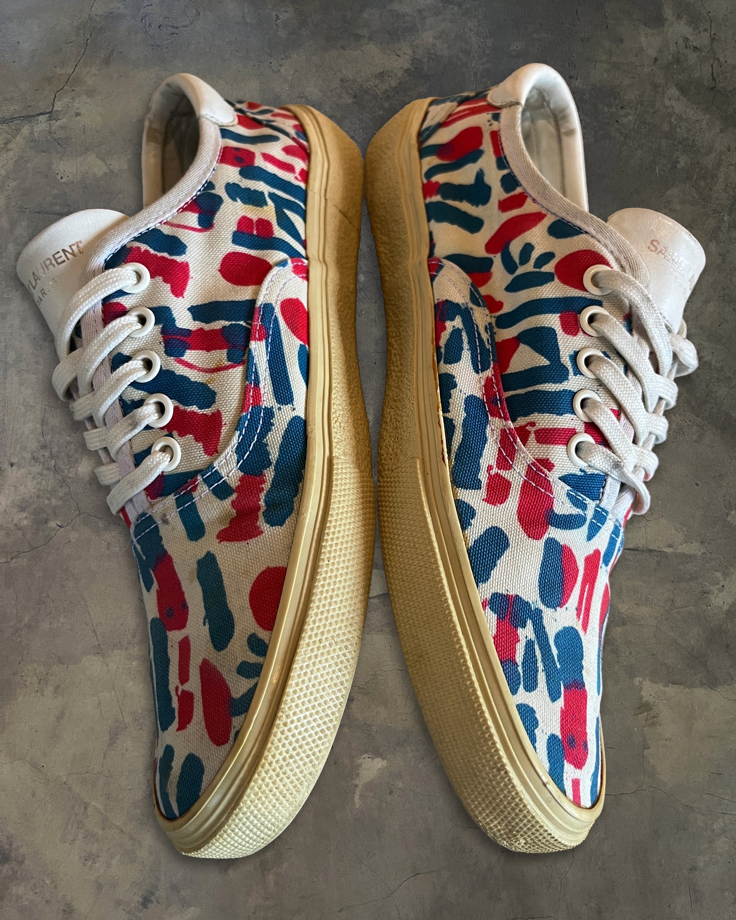 SAINT LAURENT X MATT CONNORS PRINTED CANVAS SKATE SNEAKERS