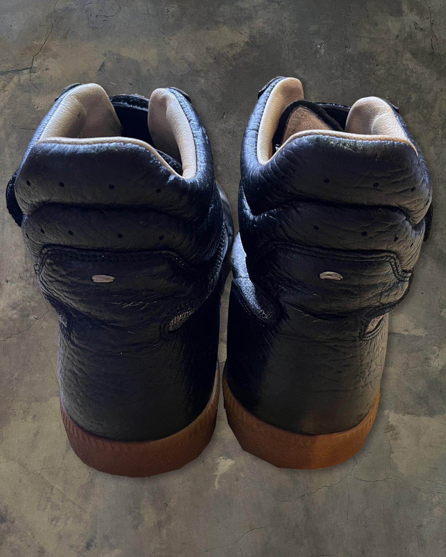MAISON MARGIELA FW2014 "METALLIC CRACKLE" VELCRO GAT