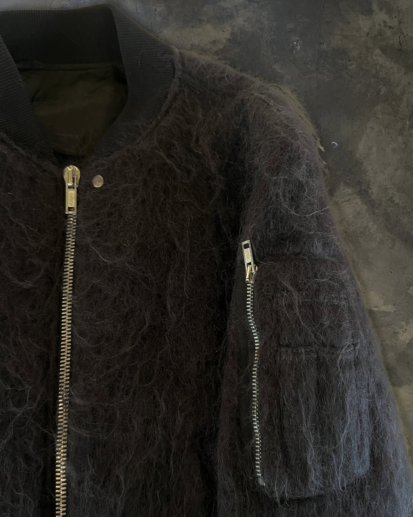 RICK OWENS AW16 "MASTODON" MOHAIR BOMBER JACKET