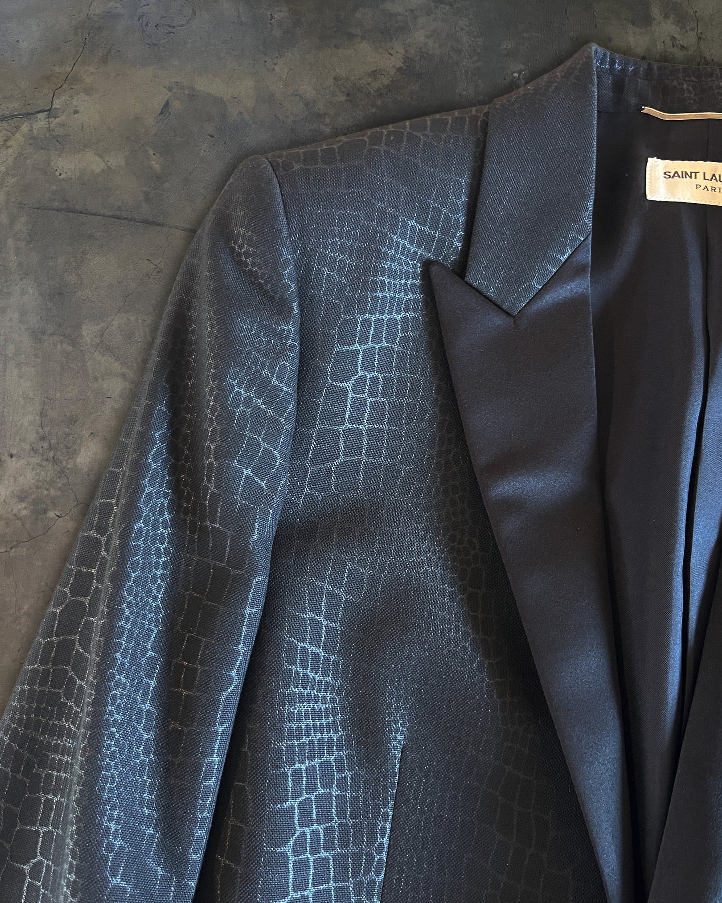 SAINT LAURENT AW2014 CROC PRINT LE SMOKING JACKET