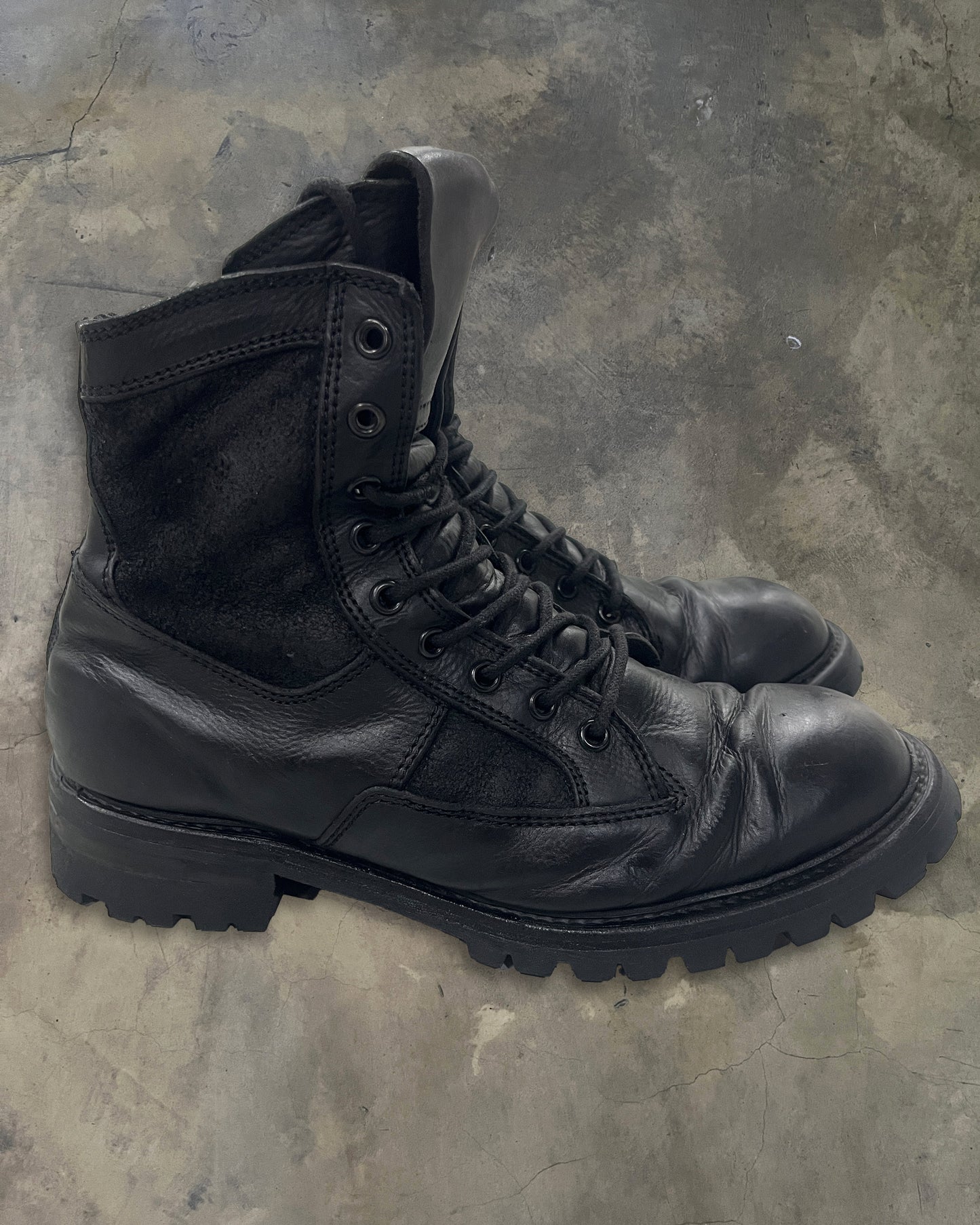 JULIUS BACK ZIP COMBAT BOOTS