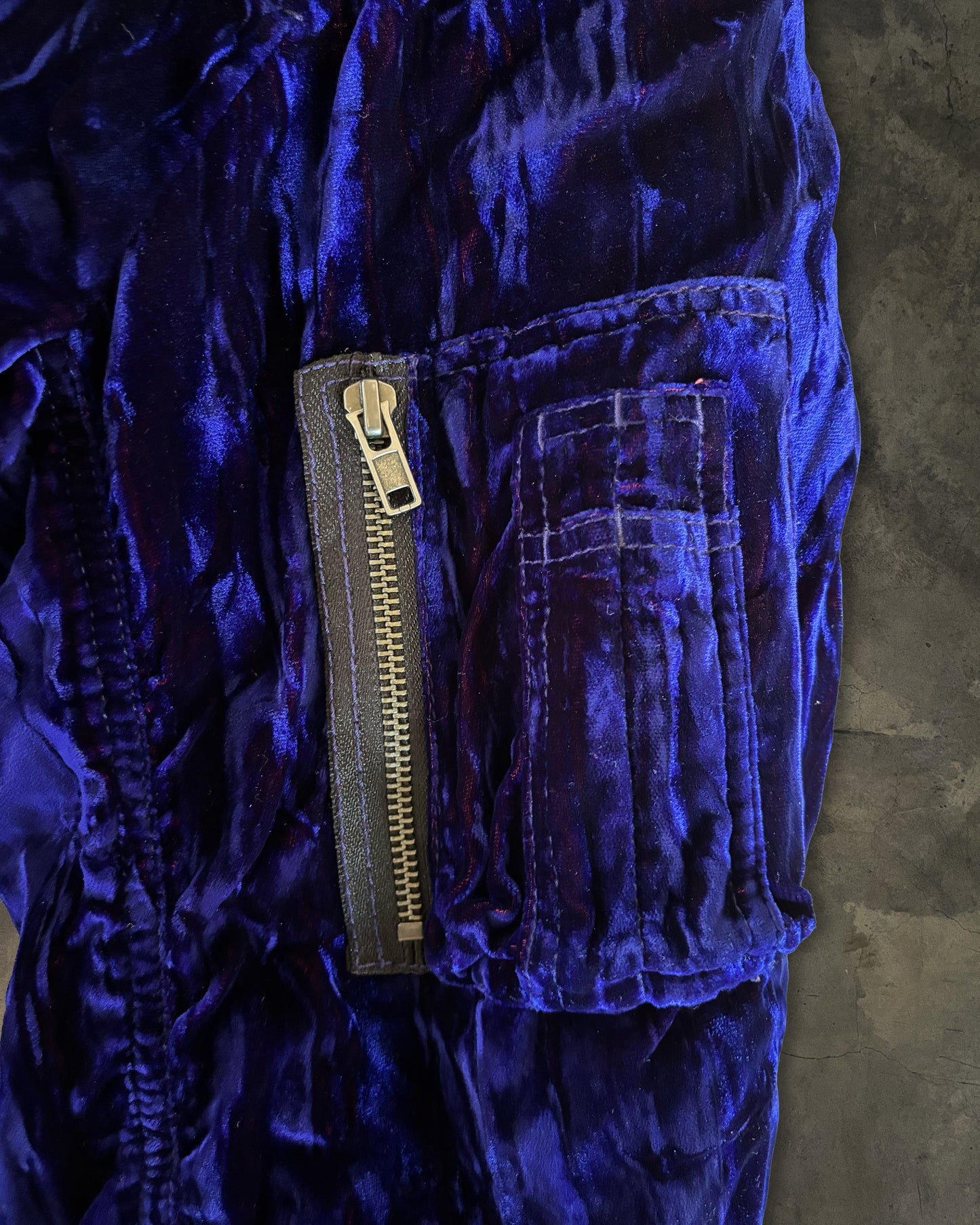 HAIDER ACKERMANN AW2016 COBALT BLUE CRUSHED VELVET BOMBER