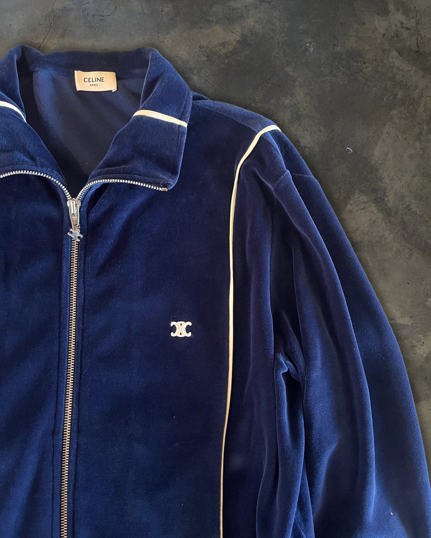 CELINE SS2020 RUNWAY VELOUR TRACK JACKET