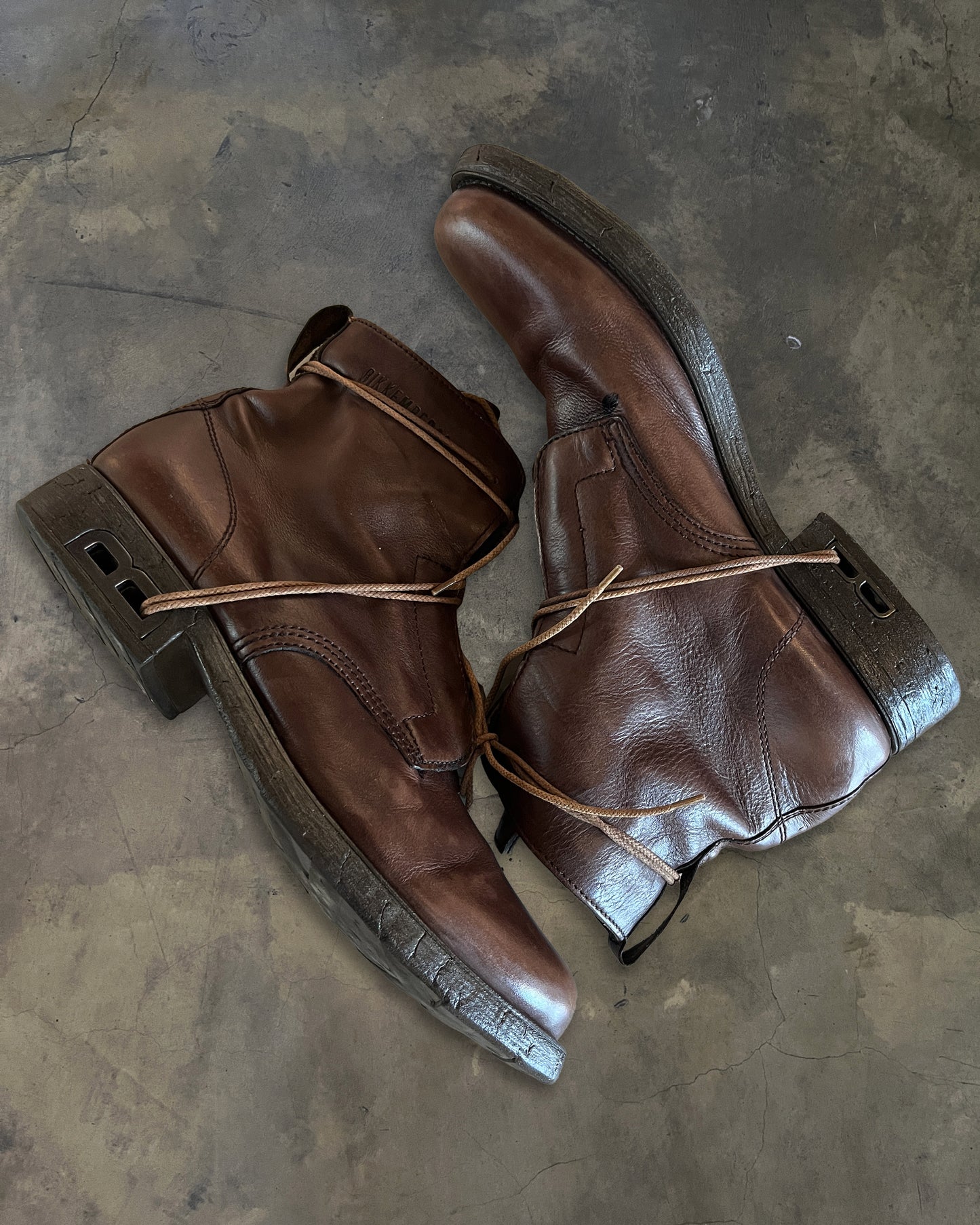 90s DIRK BIKKEMBERGS B-LACED BROWN COMBAT BOOTS