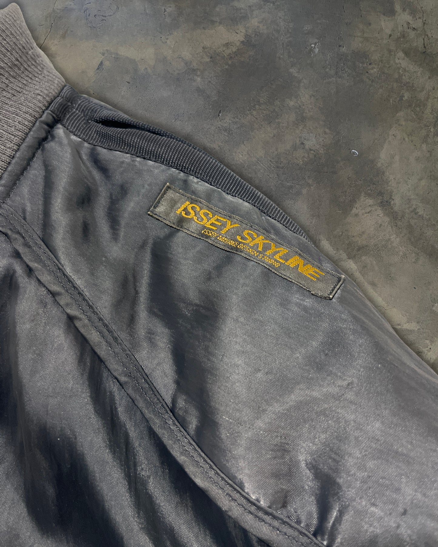 80's ISSEY MIYAKE X NISSAN "SKYLINE" ASYMMETRICAL BOMBER JACKET