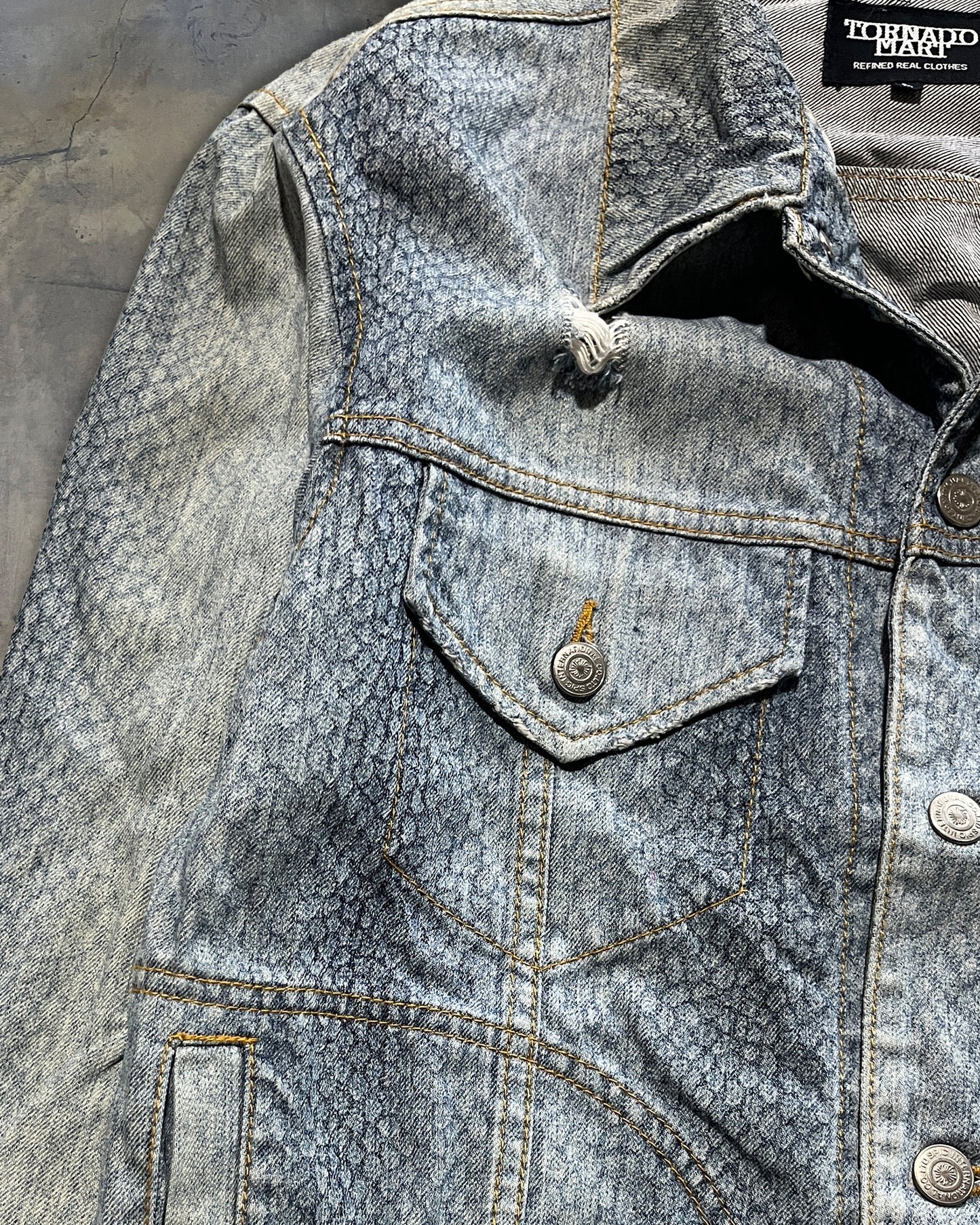 TORNADO MART WAXED SNAKESKIN PRINT JACKET