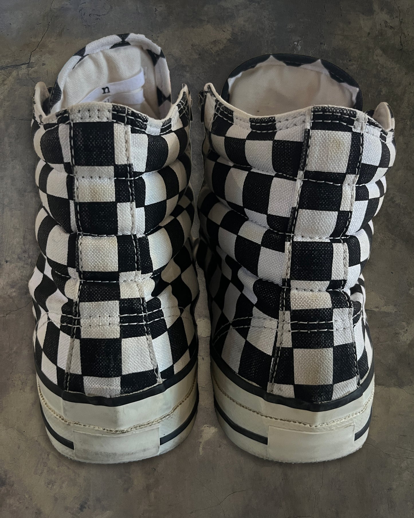 NUMBER NINE AW2007 "LOVE, GOD, MURDER" CHECKERED HI TOP