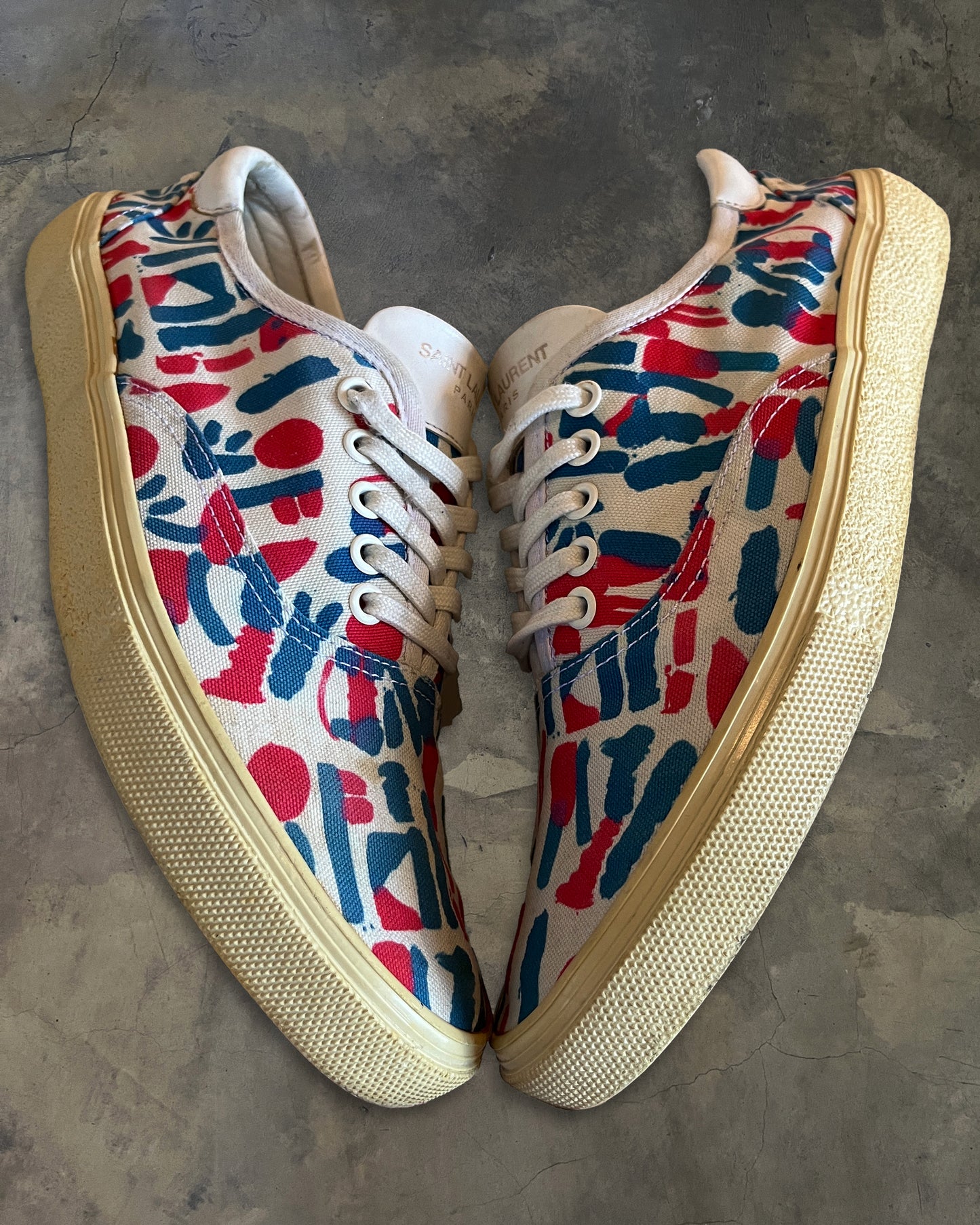 SAINT LAURENT X MATT CONNORS PRINTED CANVAS SKATE SNEAKERS