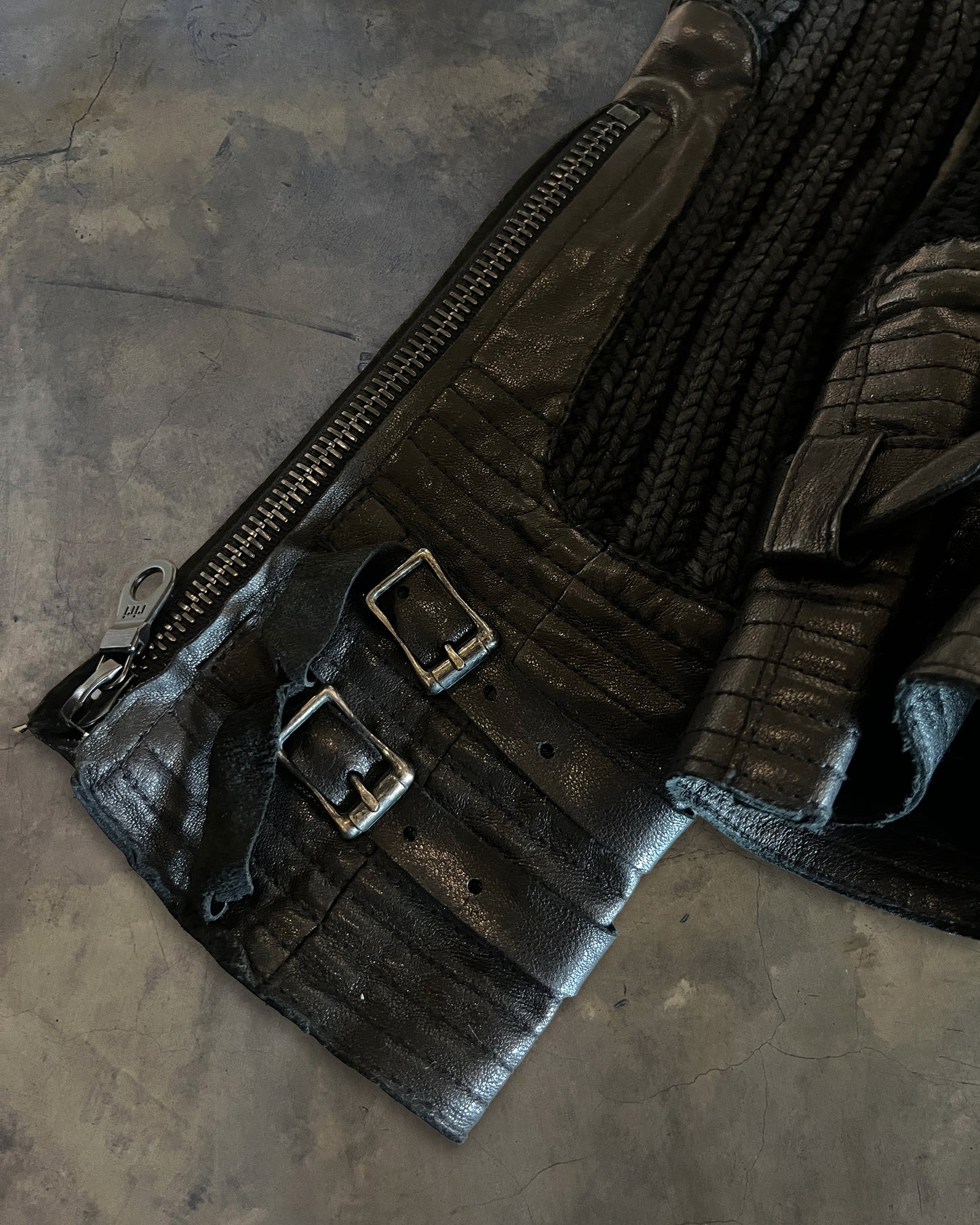 MICHEL BERANDI AW2009 KNIT LEATHER JACKET