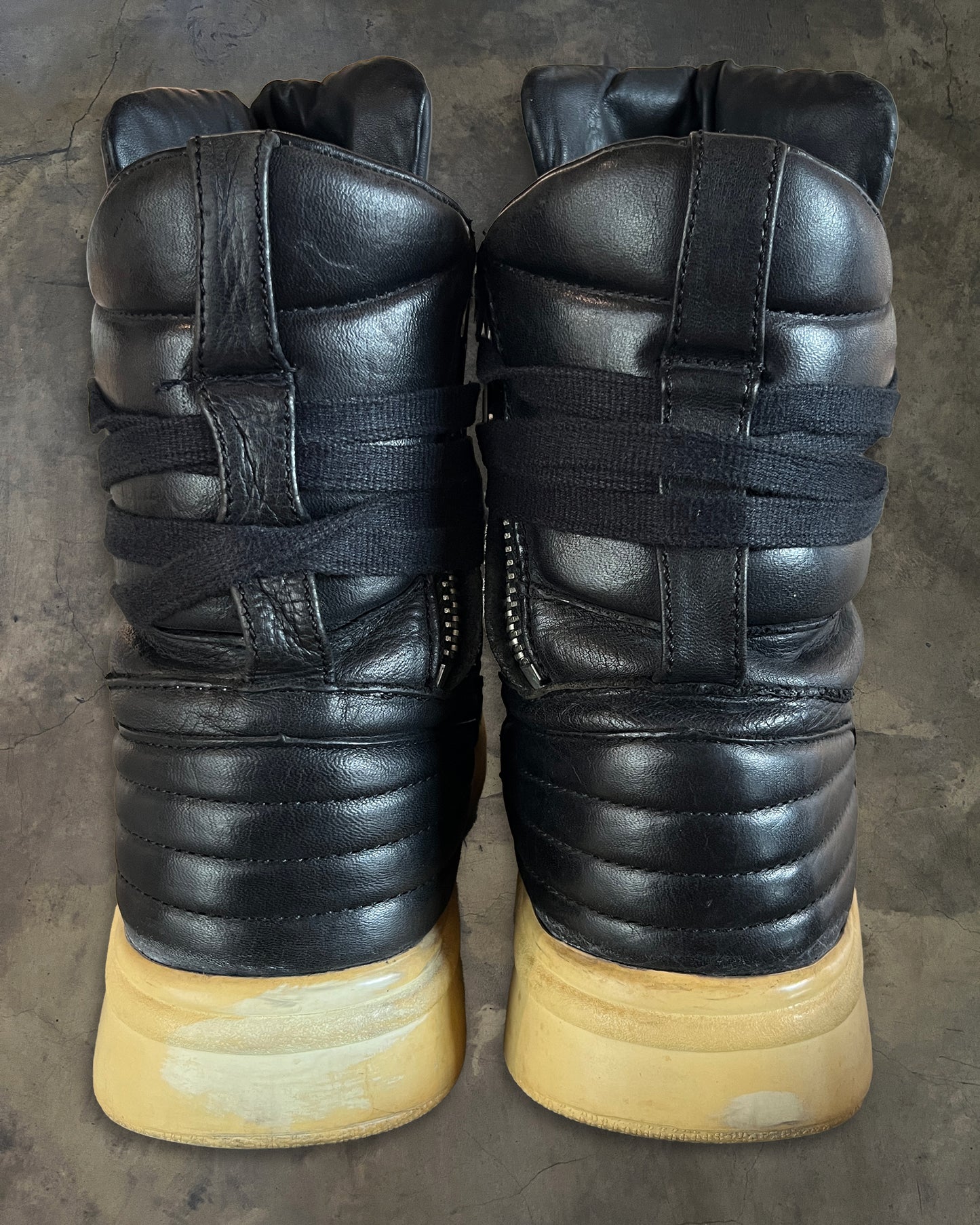 DIET BUTCHER SLIM SKIN BLACK LEATHER HIGH TOPS