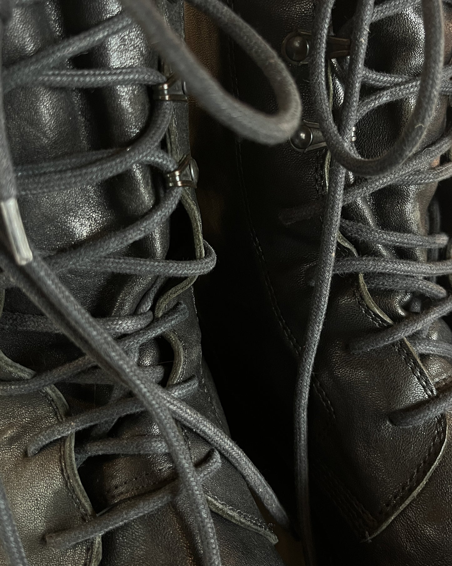 ANN DEMEULEMEESTER SS2012 "FANGO" LACE COMBAT BOOTS