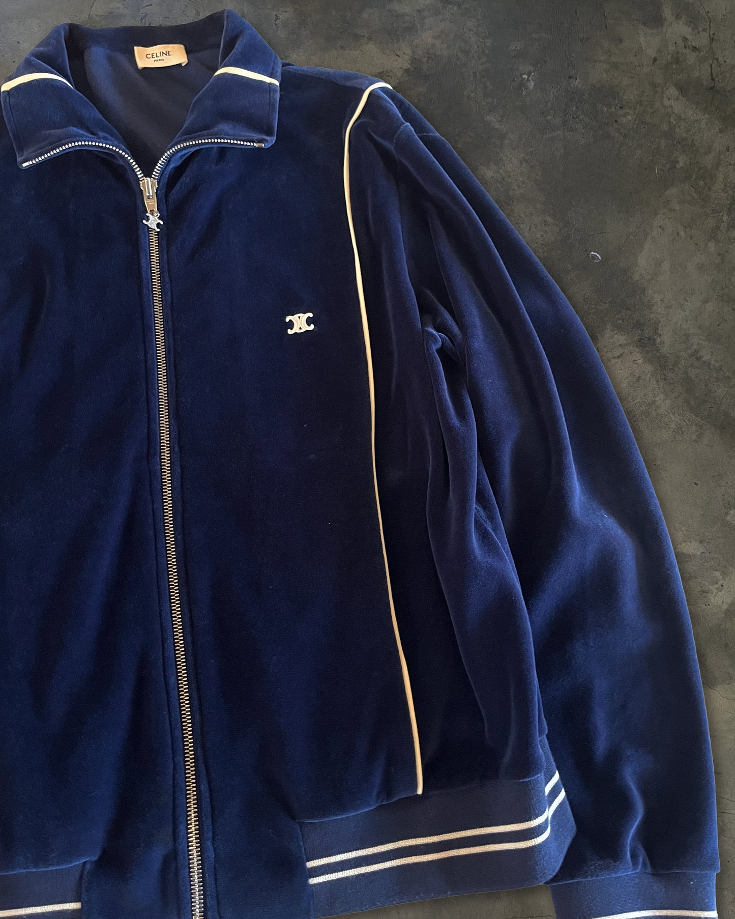 CELINE SS2020 RUNWAY VELOUR TRACK JACKET