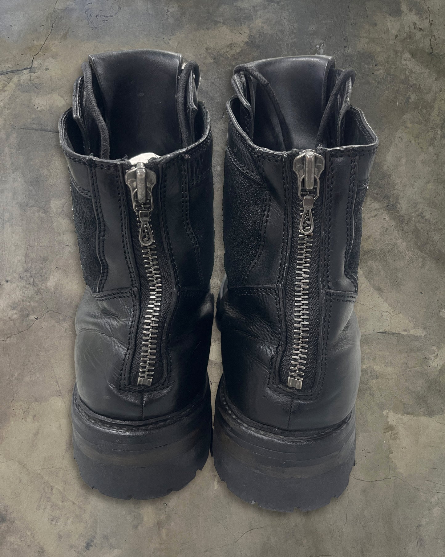 JULIUS BACK ZIP COMBAT BOOTS