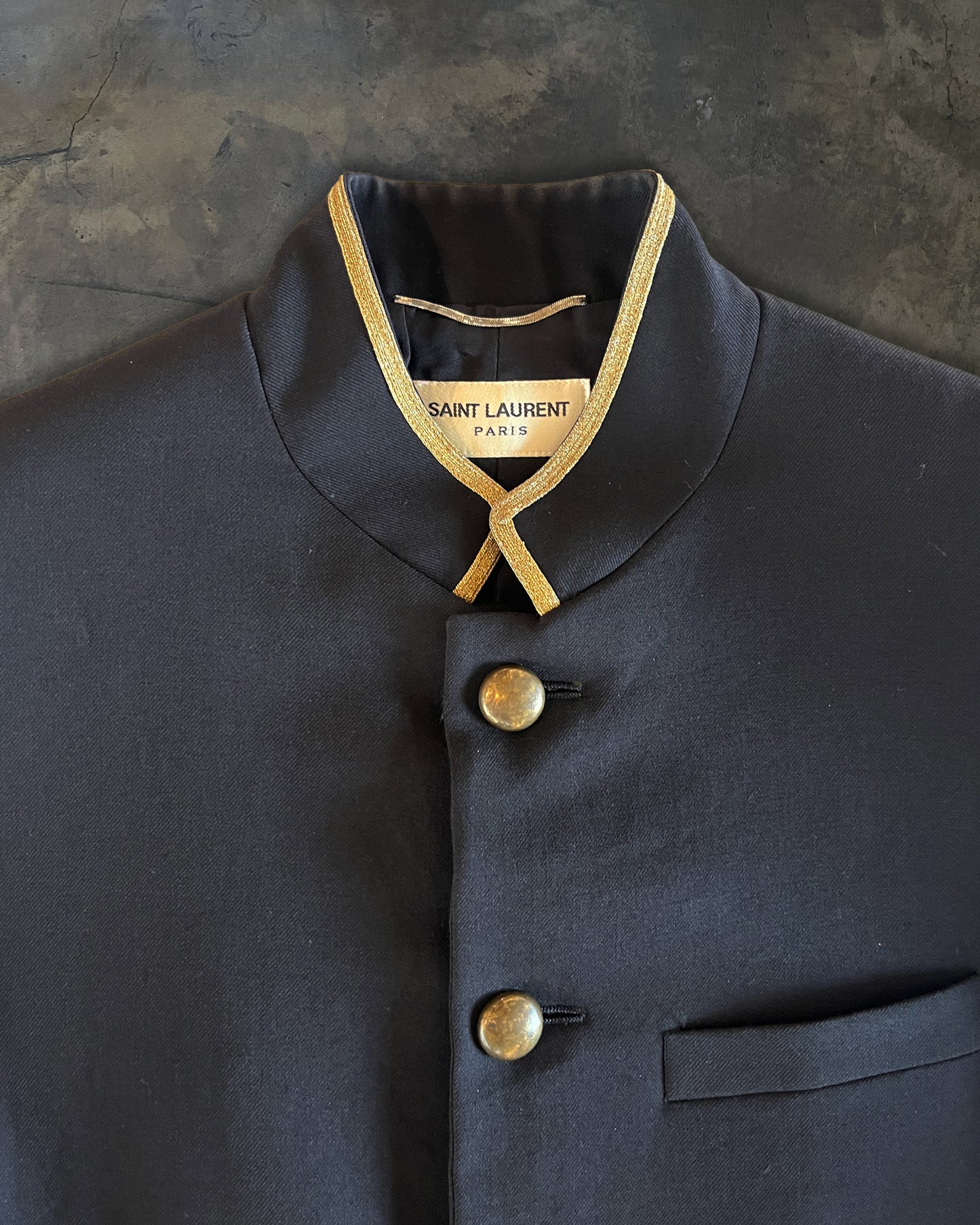 SAINT LAURENT SS2015 GOLDEN LINE CHINESE TUNIC JACKET