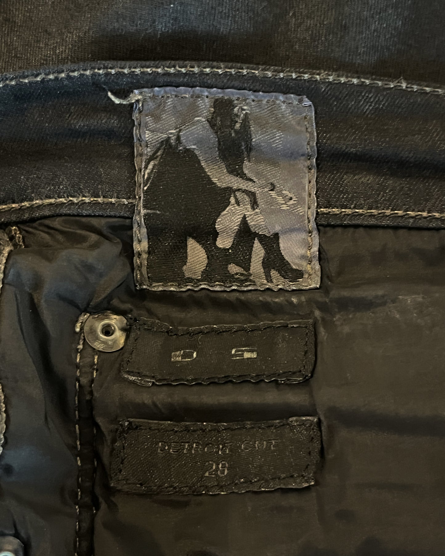 RICK OWENS SS2014 "VICIOUS" WAXED DETROIT CUT JEANS