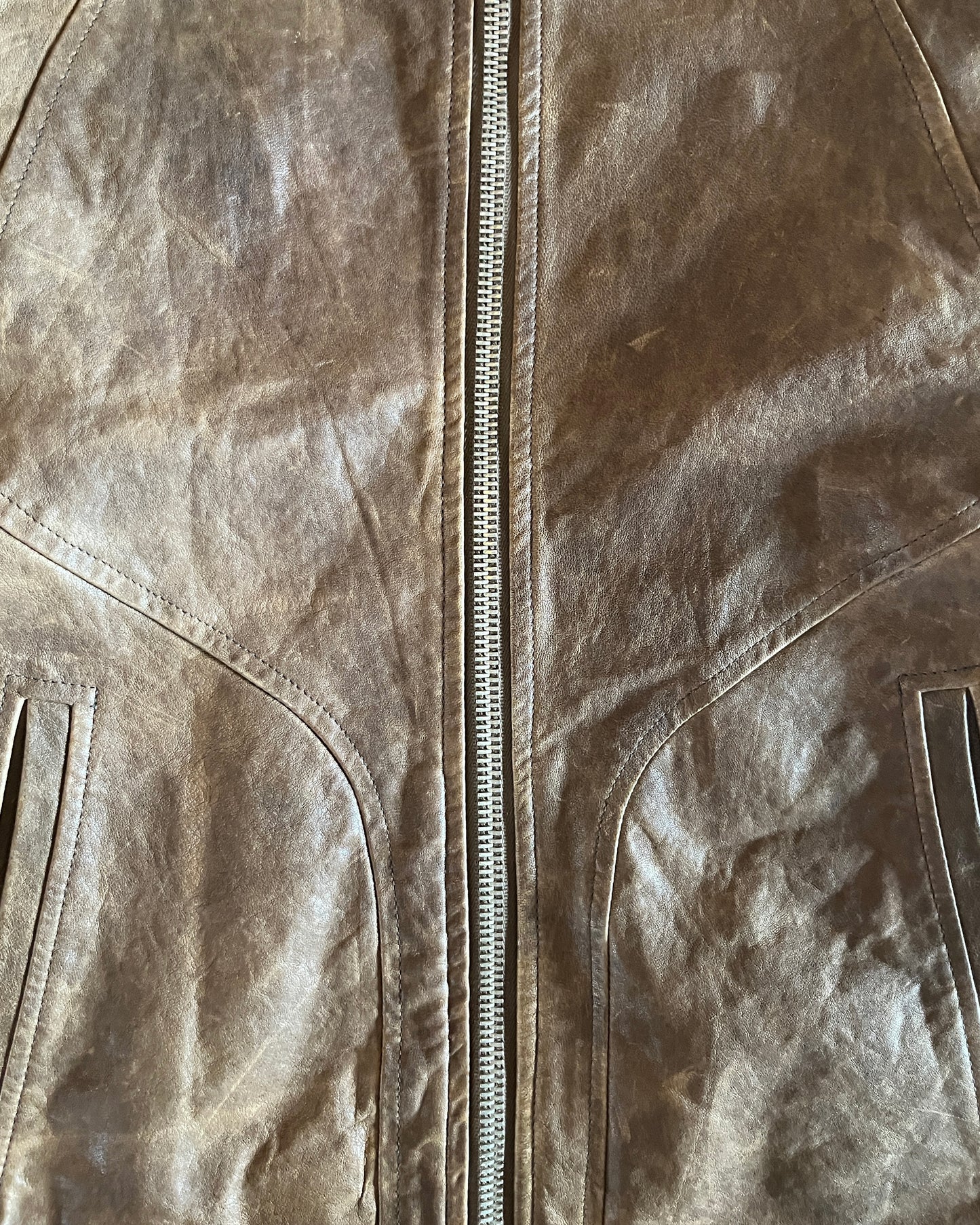RICK OWENS FW2011 HIGH NECK LAMB LEATHER INTARSIA