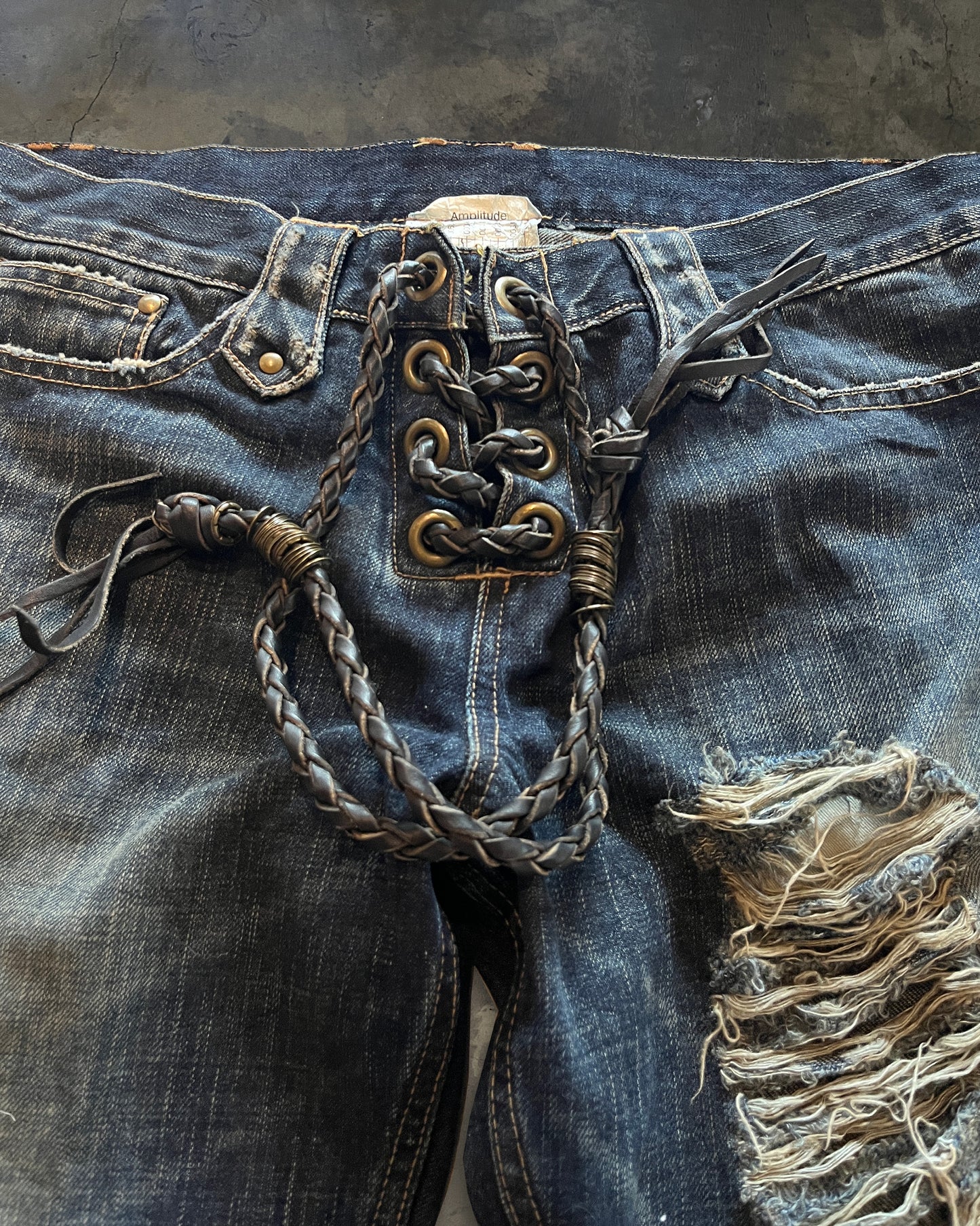 VERONICA GUERILLA FLARE LACE UP DENIM