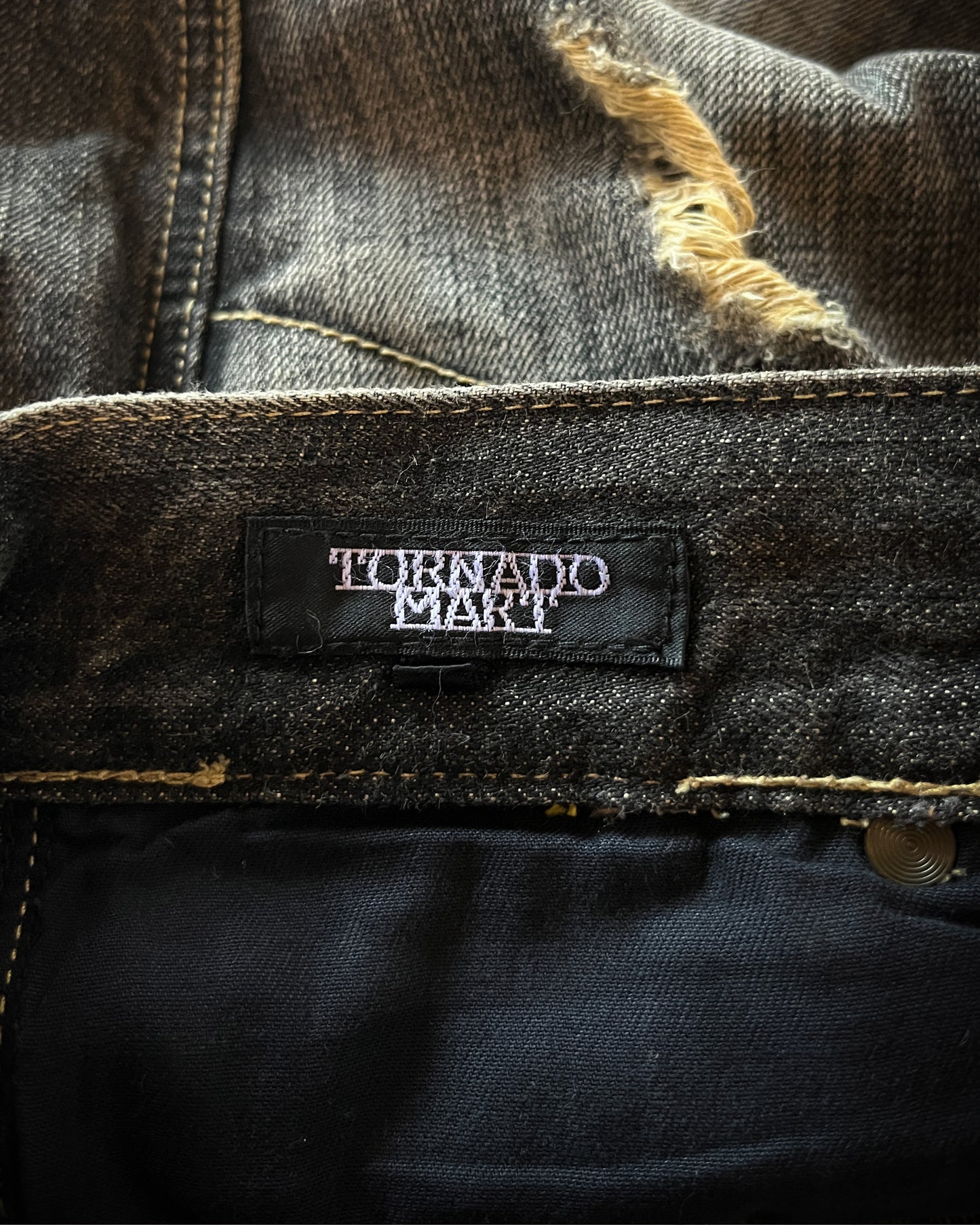 TORNADO MART SNAKESKIN FLARED DENIM