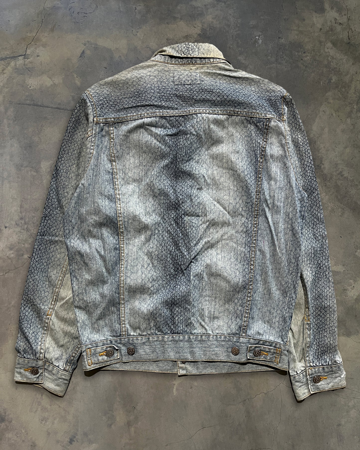 TORNADO MART WAXED SNAKESKIN PRINT JACKET