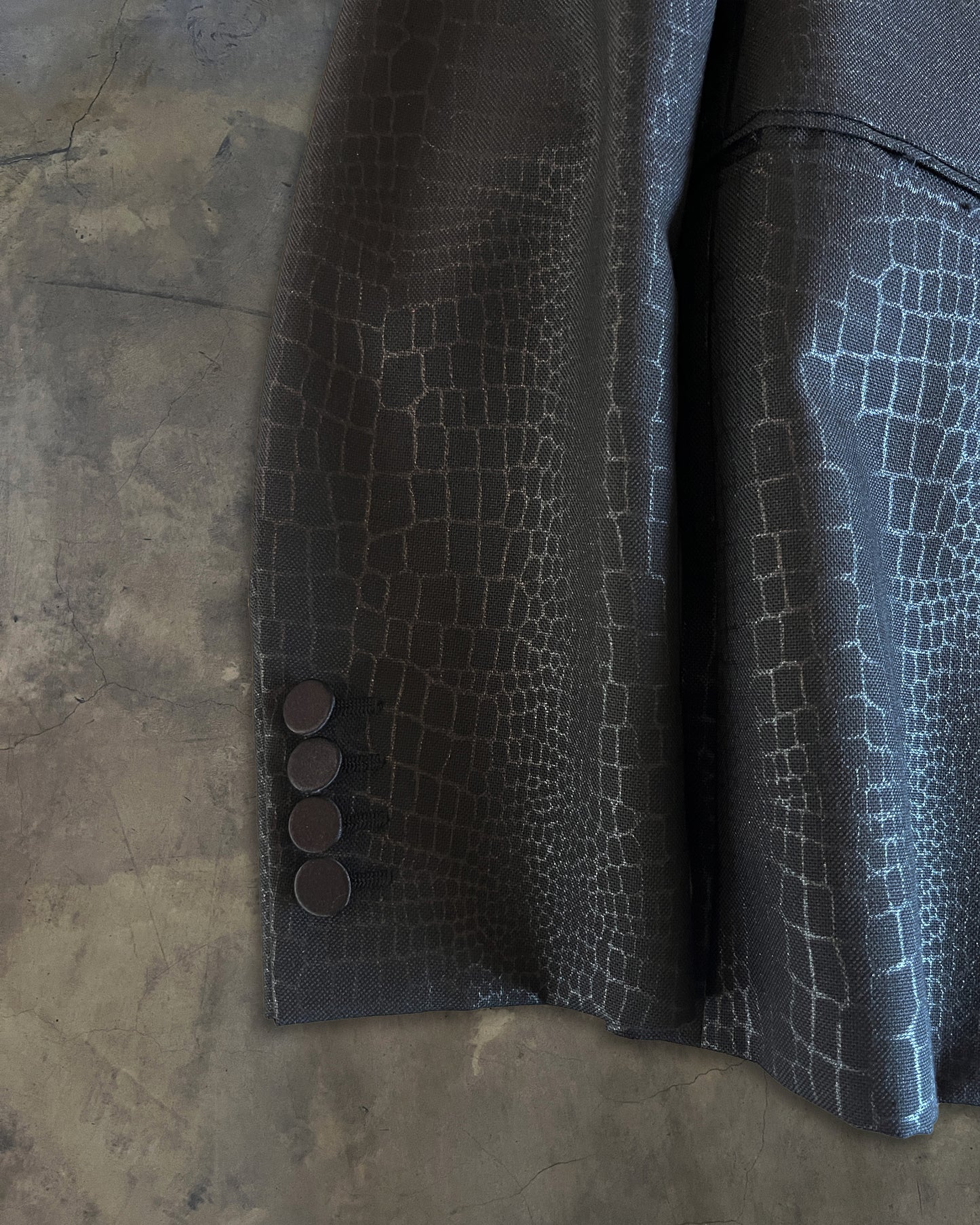 SAINT LAURENT AW2014 CROC PRINT LE SMOKING JACKET