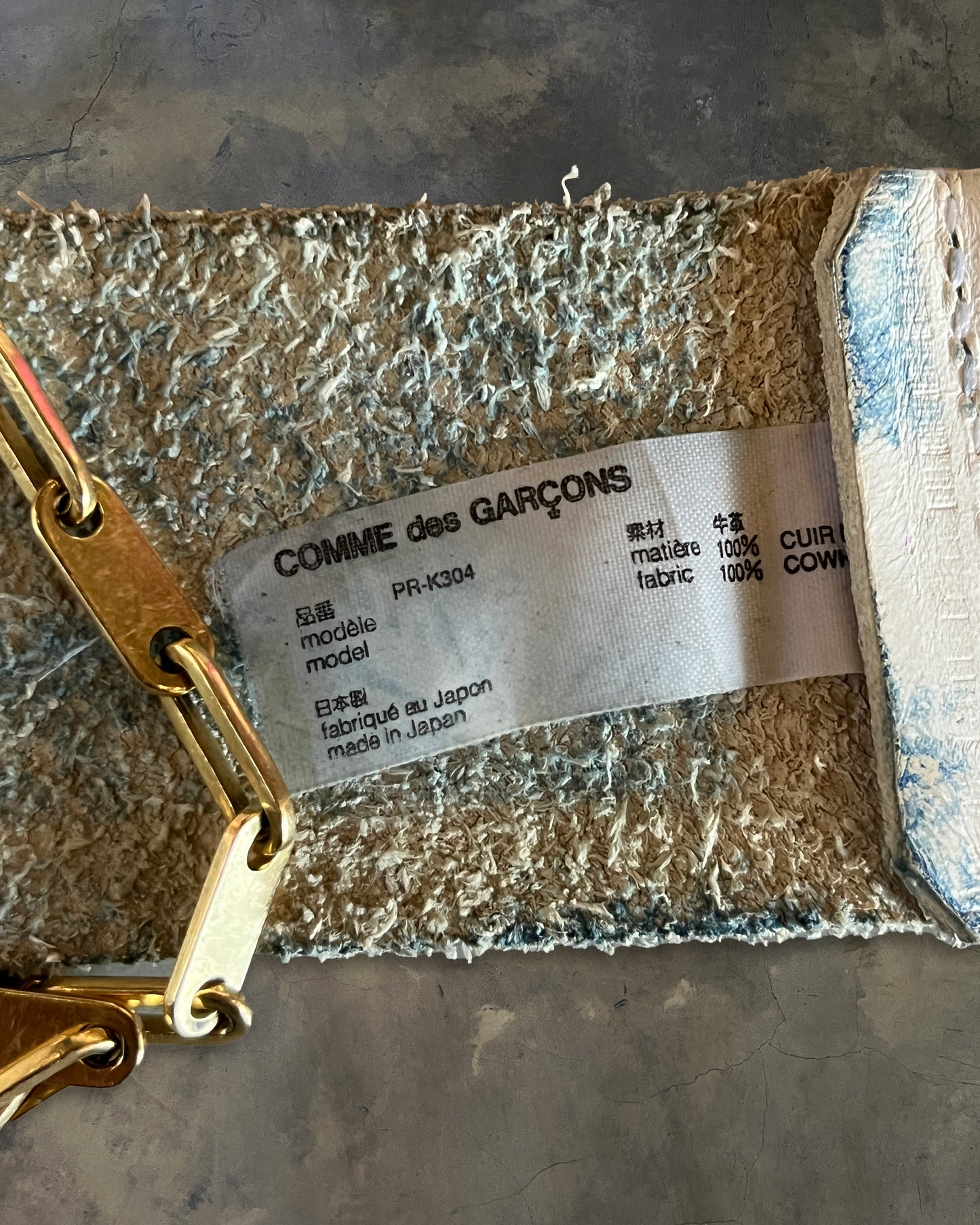 COMME DES GARCONS CROWN STUDDED LEATHER BELT