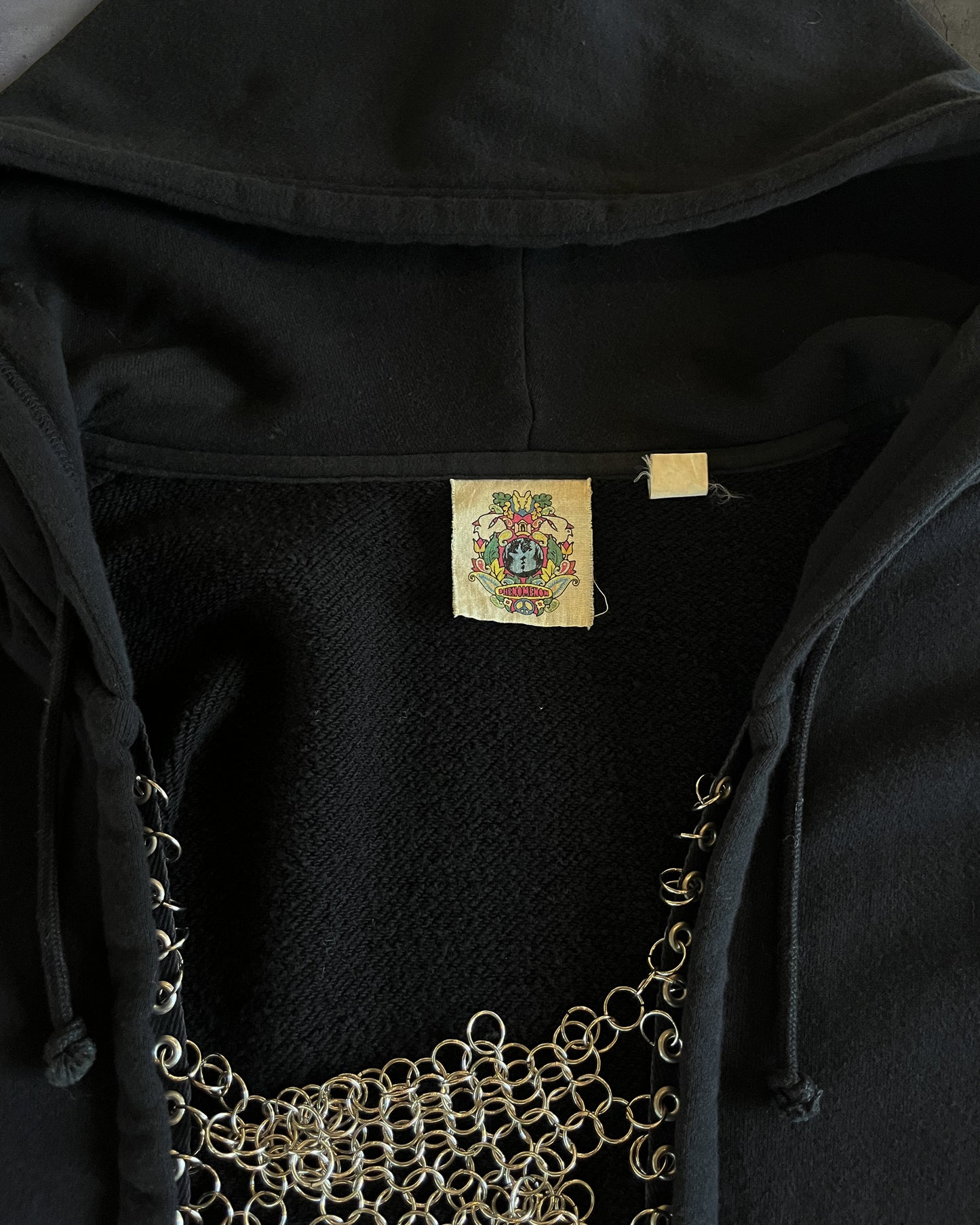 PHENOMENON SS2010 DESTROYED CHAINMAIL SLEEVELESS HOODIE