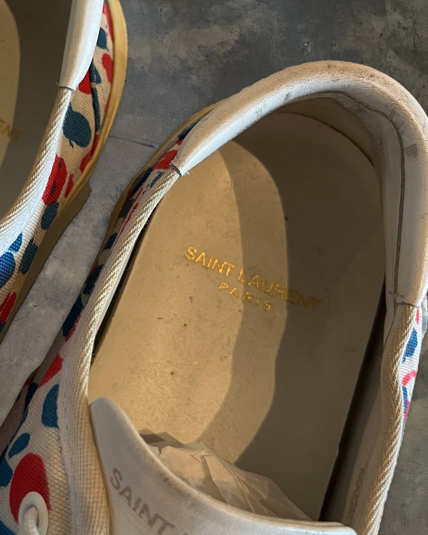 SAINT LAURENT X MATT CONNORS PRINTED CANVAS SKATE SNEAKERS