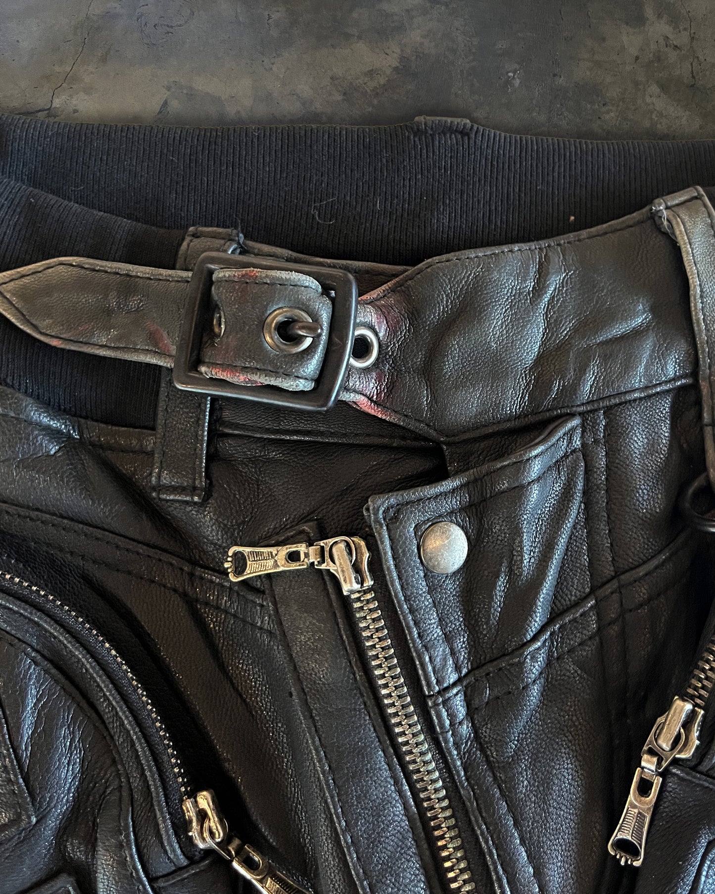 YASUYUKI ISHII GOAT LEATHER GUNSLINGER PANTS