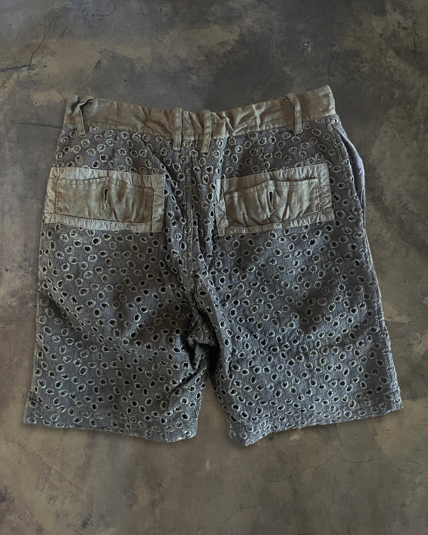 DIET BUTCHER SLIM SKIN LAZER CUT PAISLEY SHORTS