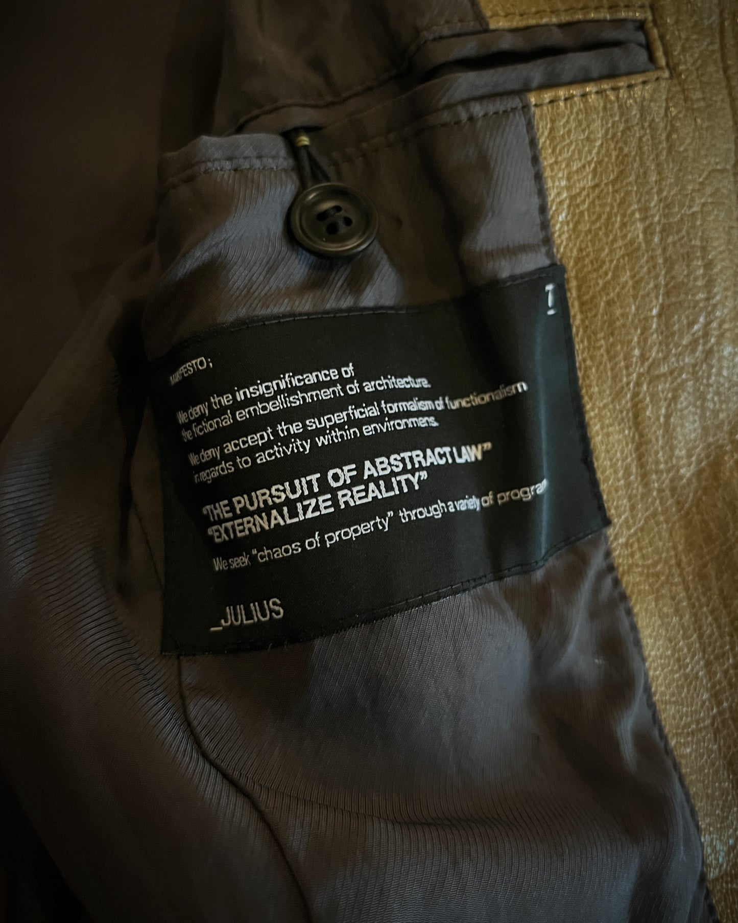 JULIUS FW2011 GOAT LEATHER DUST JACKET